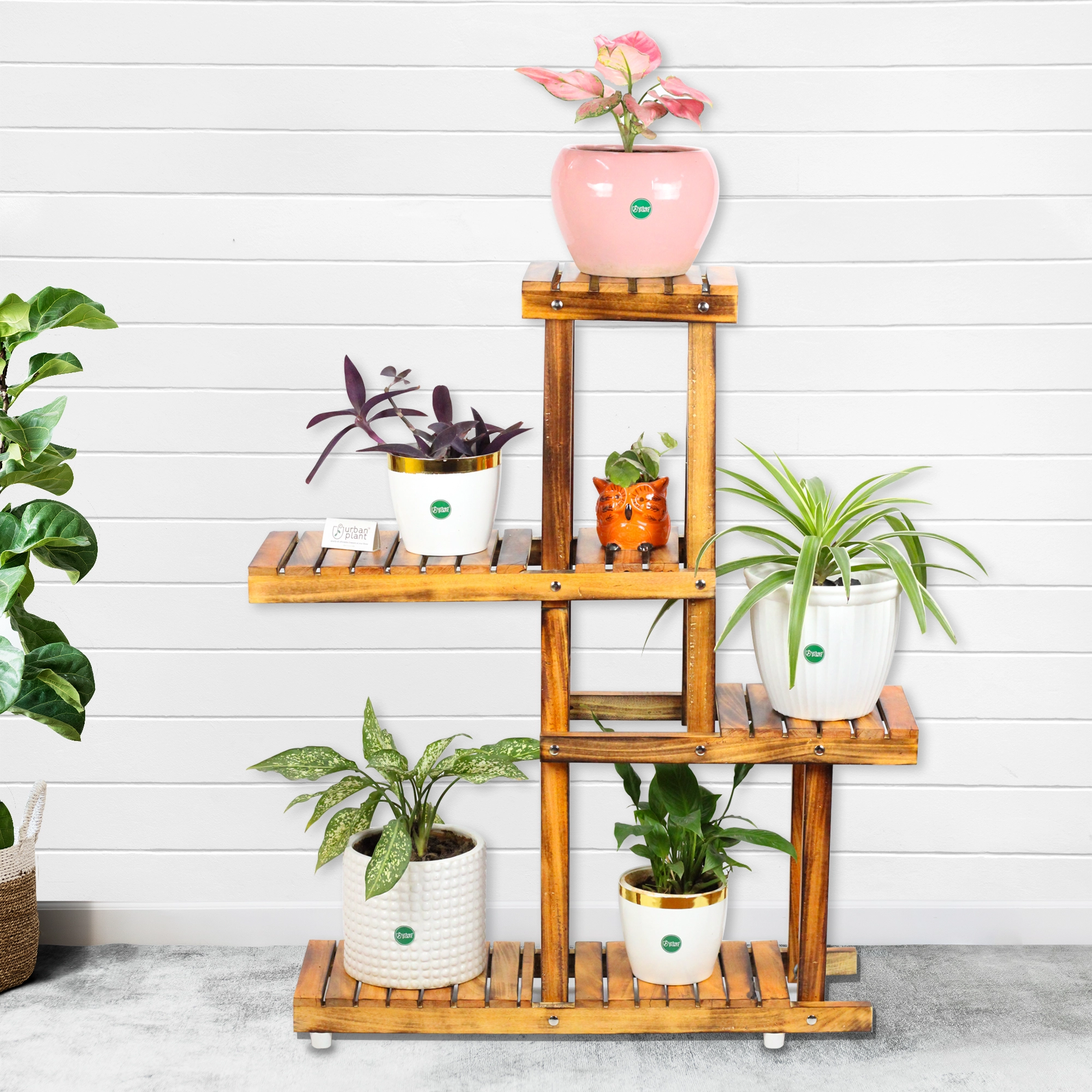 4-Tier Wooden Stand Urban Plant 