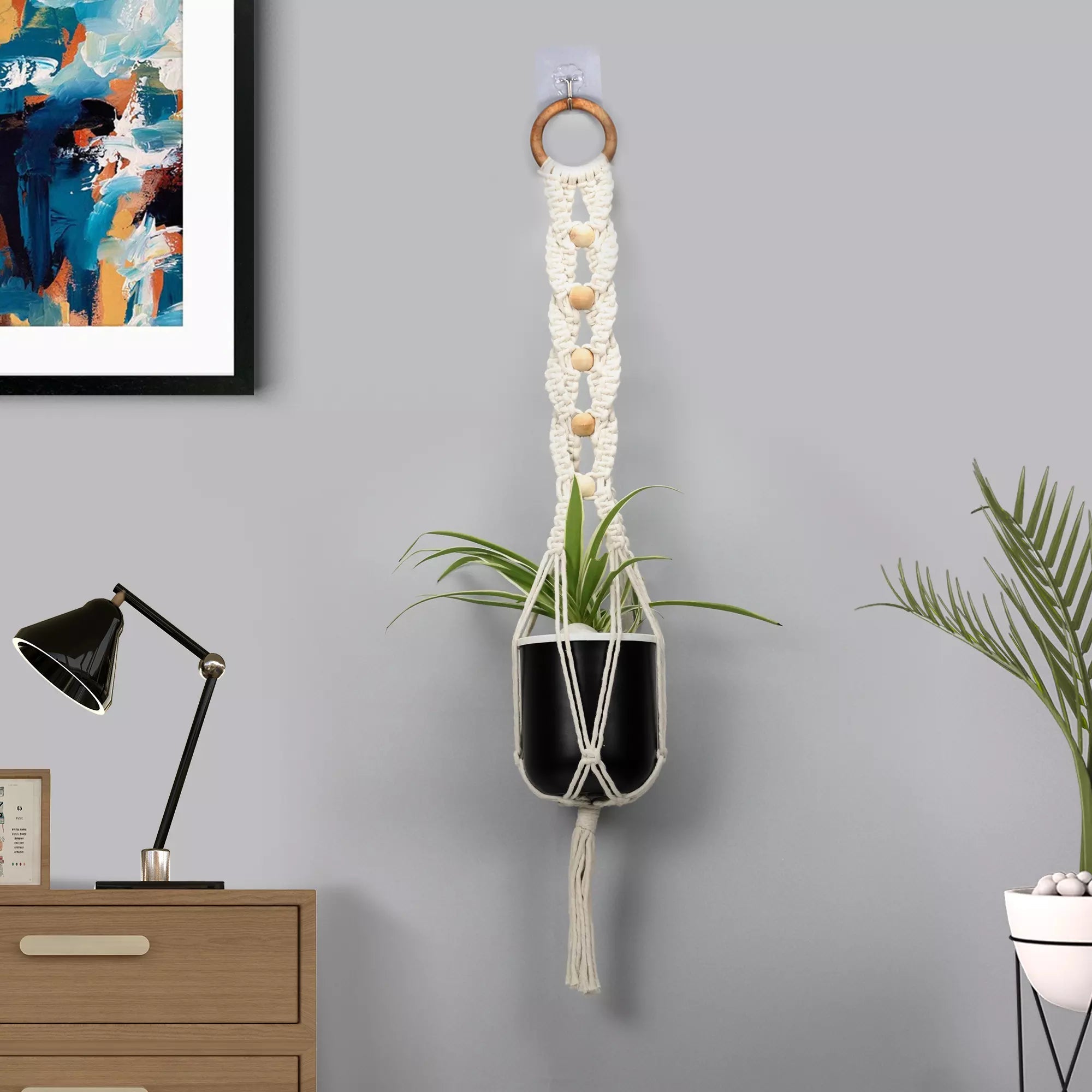macrame plant hanger with wood Urban Plant Woody Wood Macrame Plant Hanger