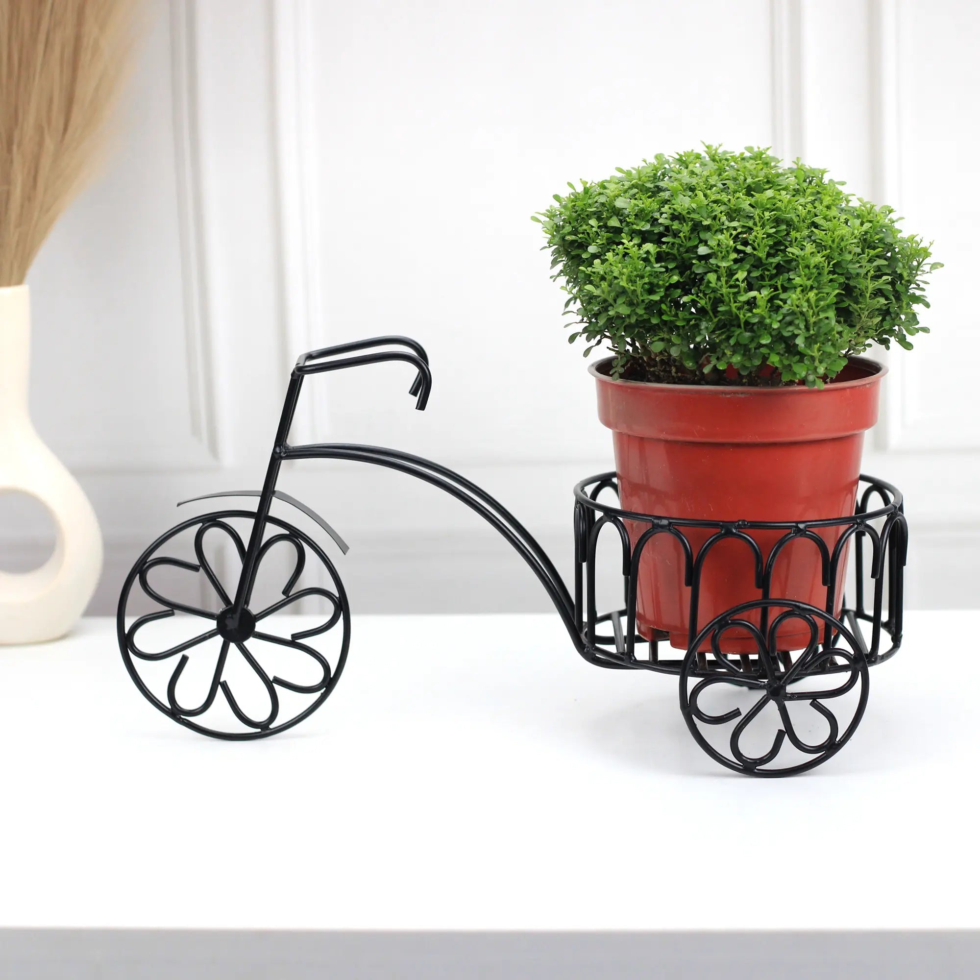 Table Top Rickshaw Style Metal Planter for Indoor (No. 1152) Planter Stand Urban Plant