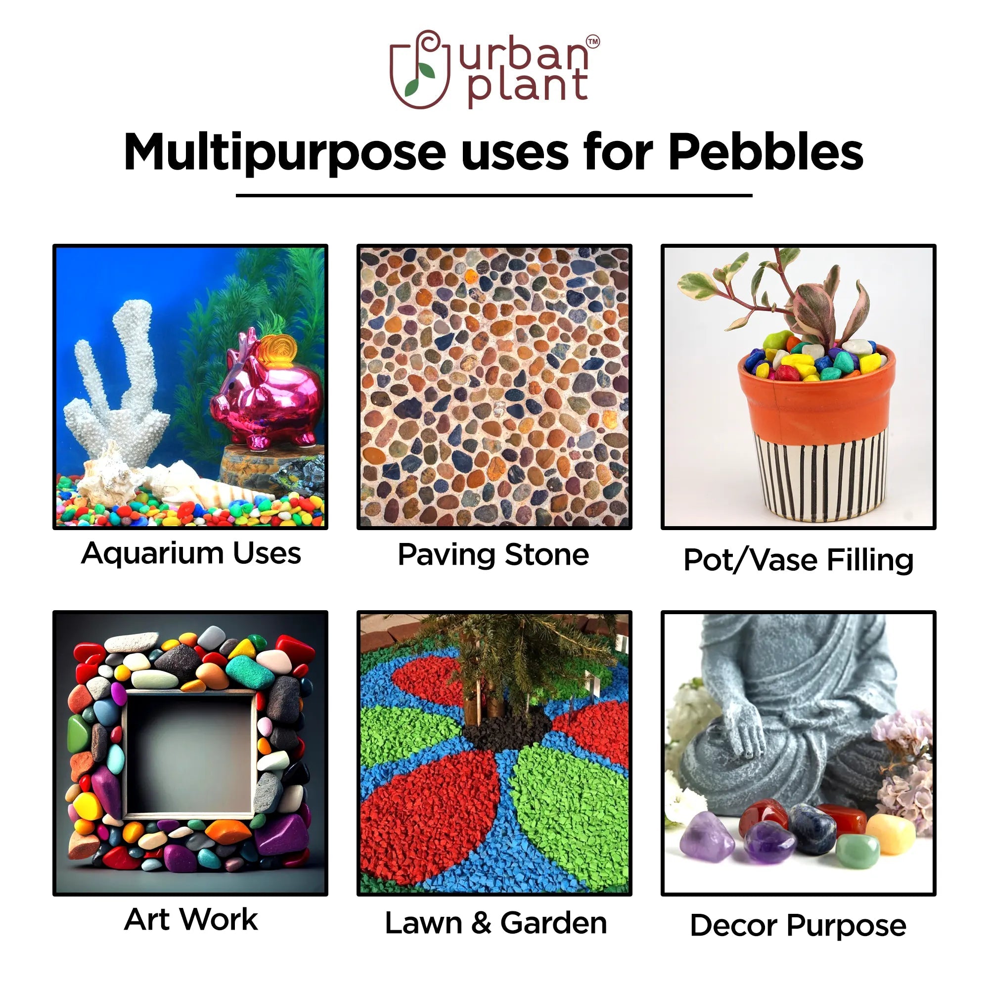 Colorful Decorative Pebbles Gardening Accessories Urban Plant