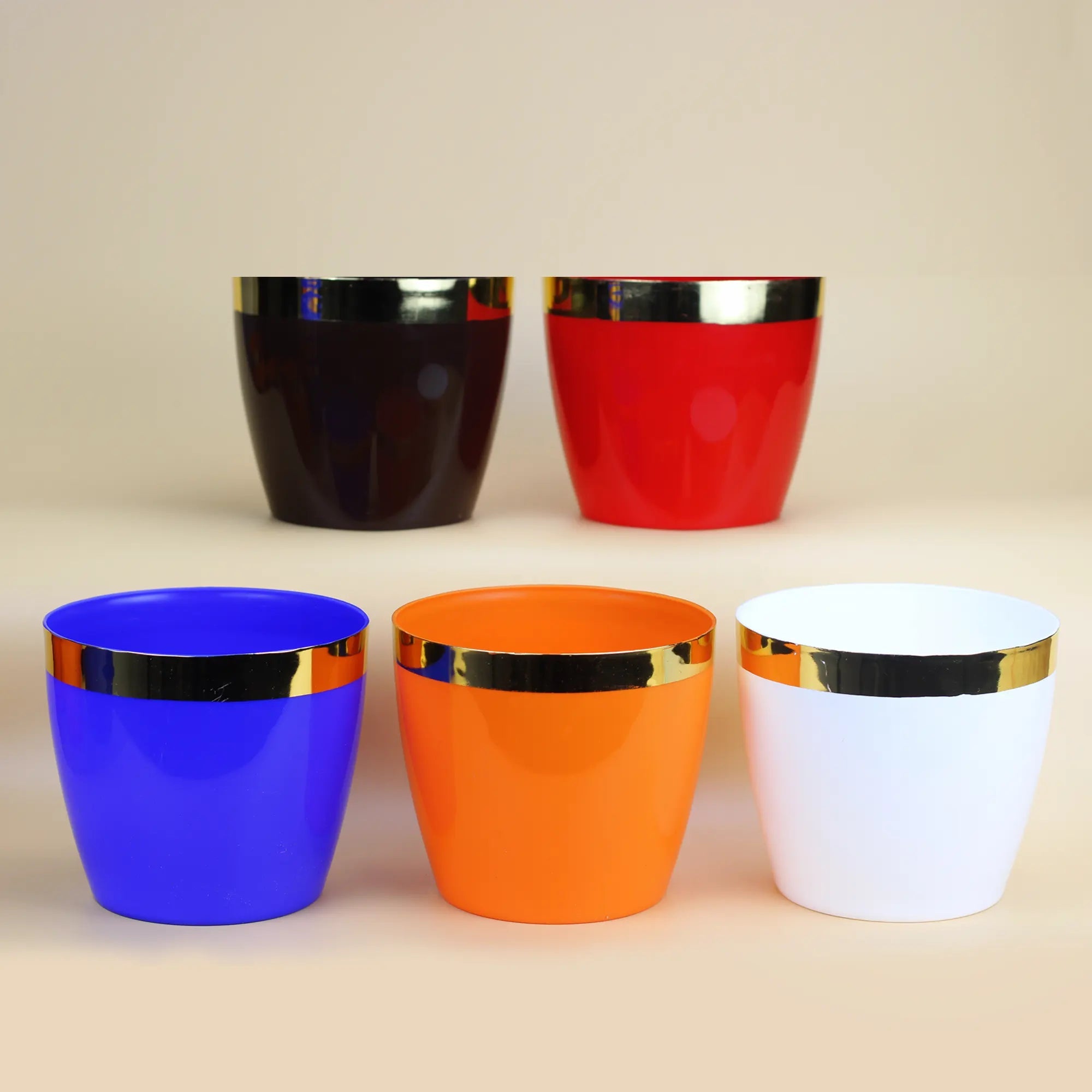 Mini Plastic Pots (5 inch) - Set of 5 Urban Plant Multicolor 