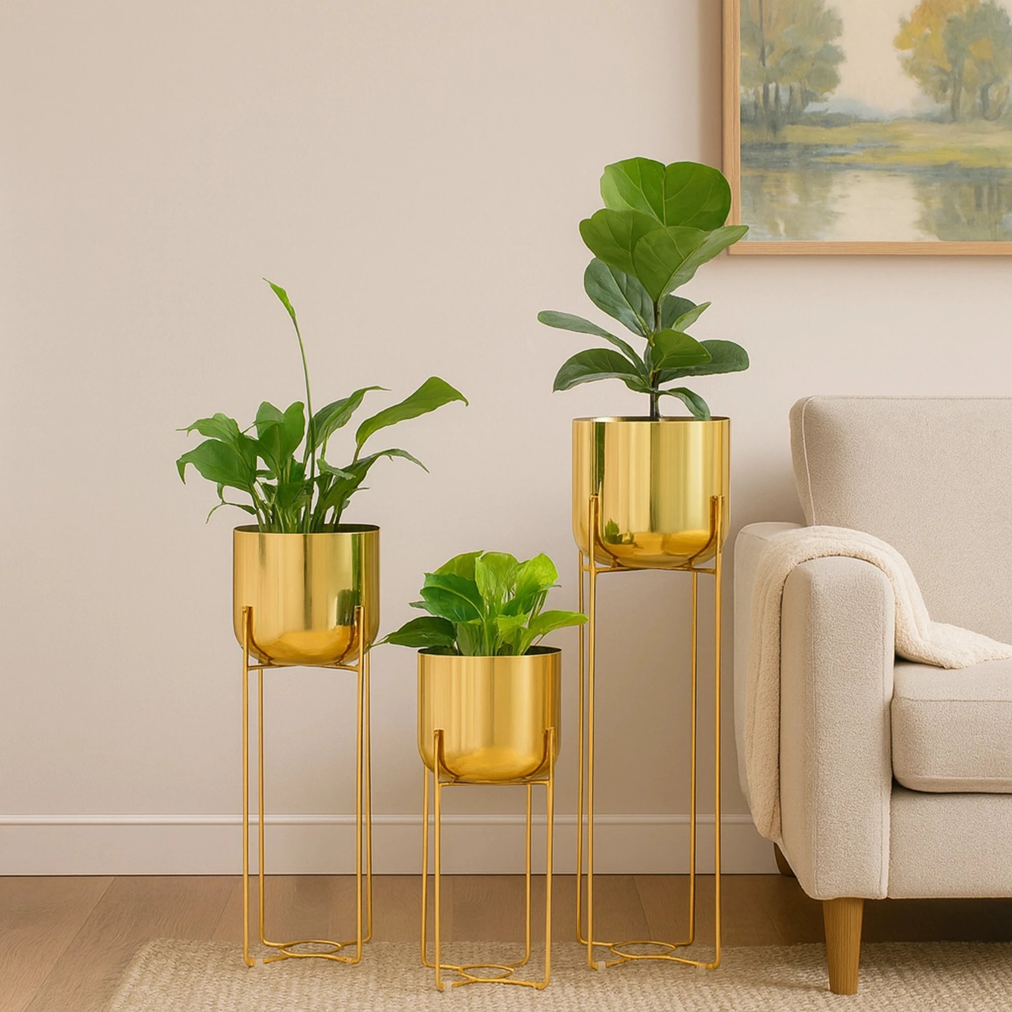 Elevé Planters Metal Planter Urban Plant Gold