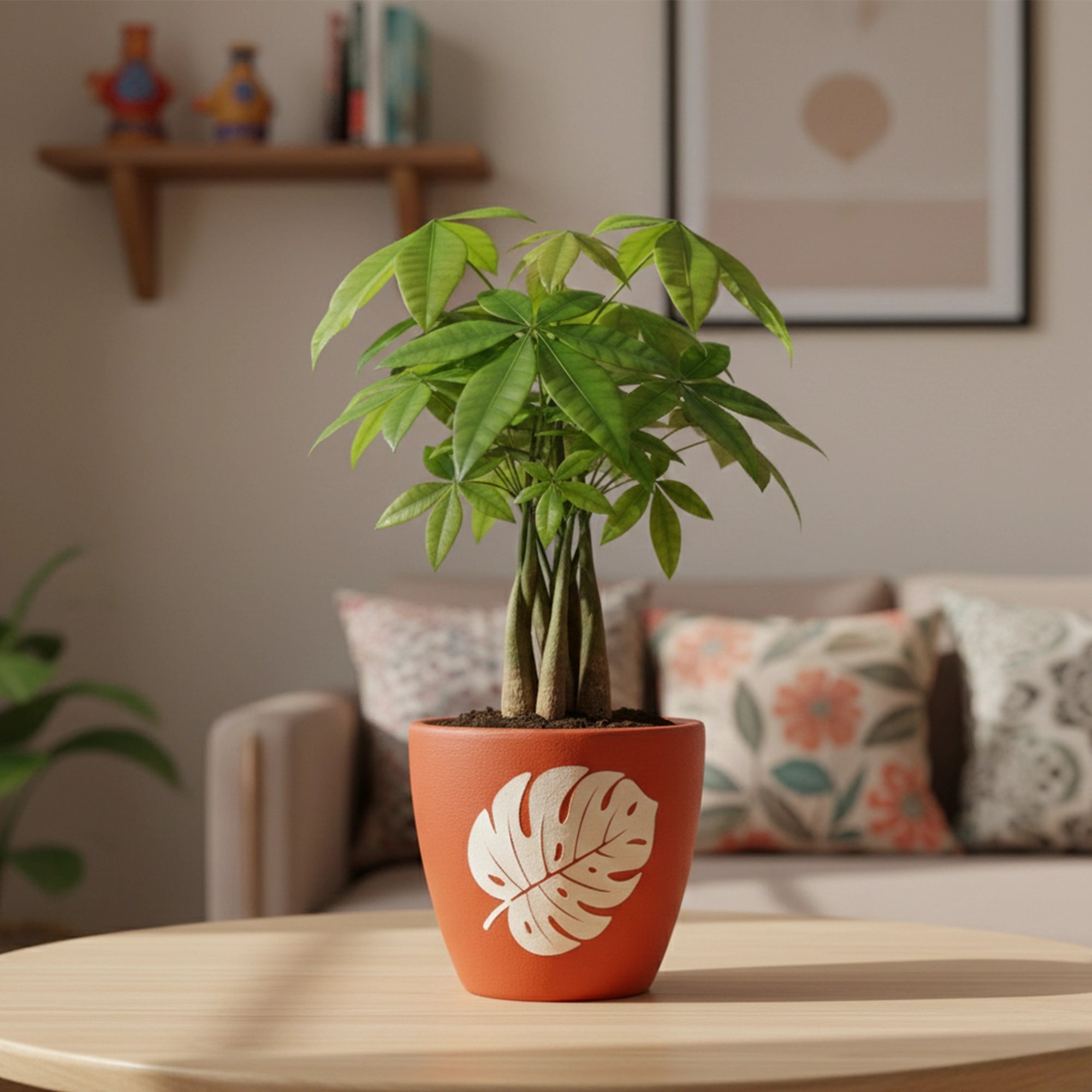 Urban Plant Clay Canvas Terracotta Pot (Botanical Pattern)