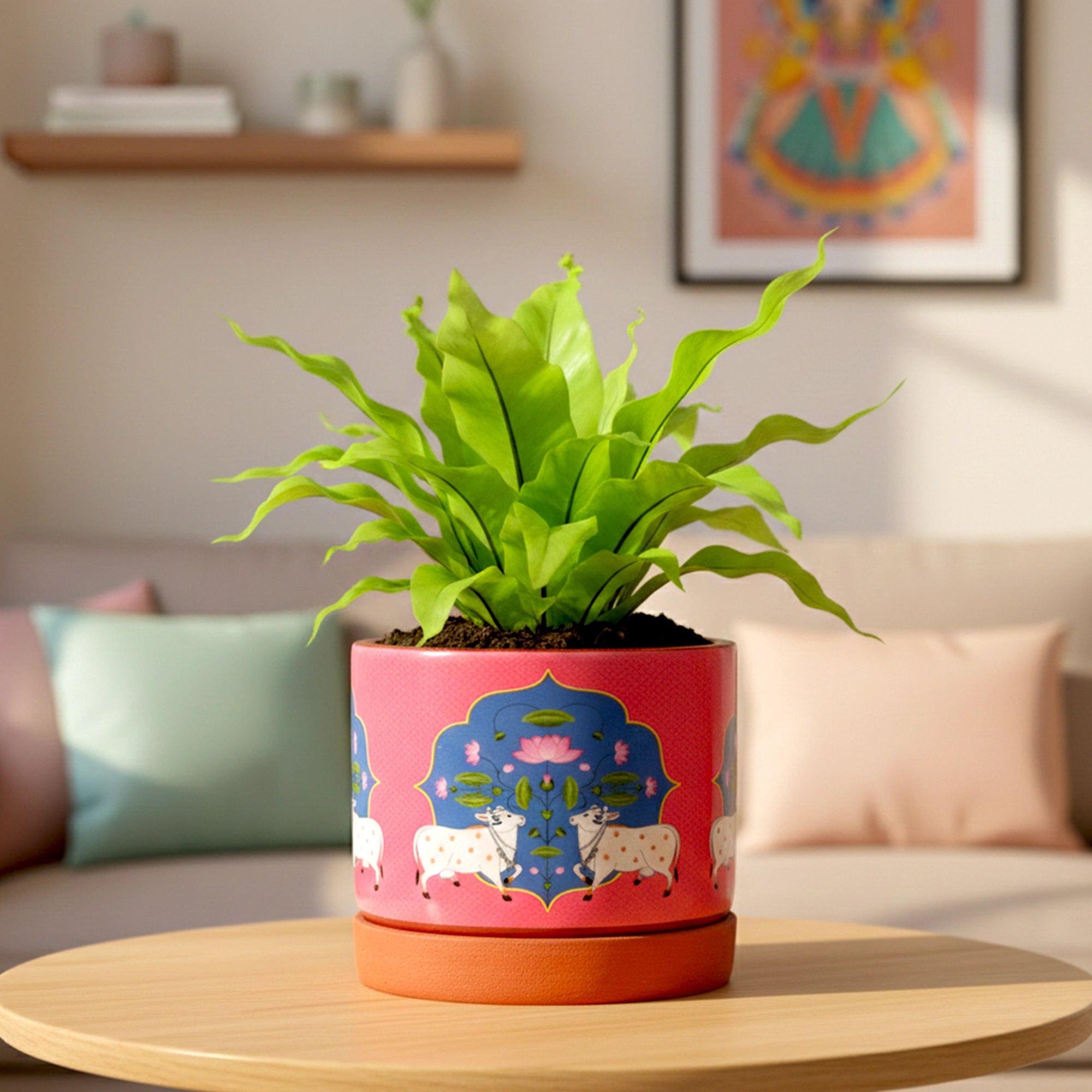 Riyasat 3D Terracotta Pot With Saucer