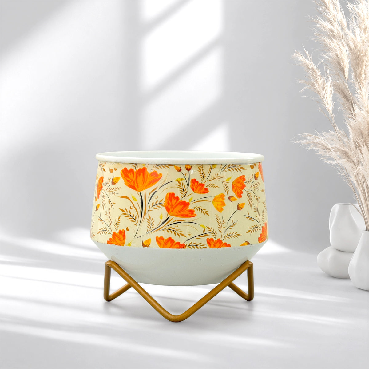 Caramel Metal Planter