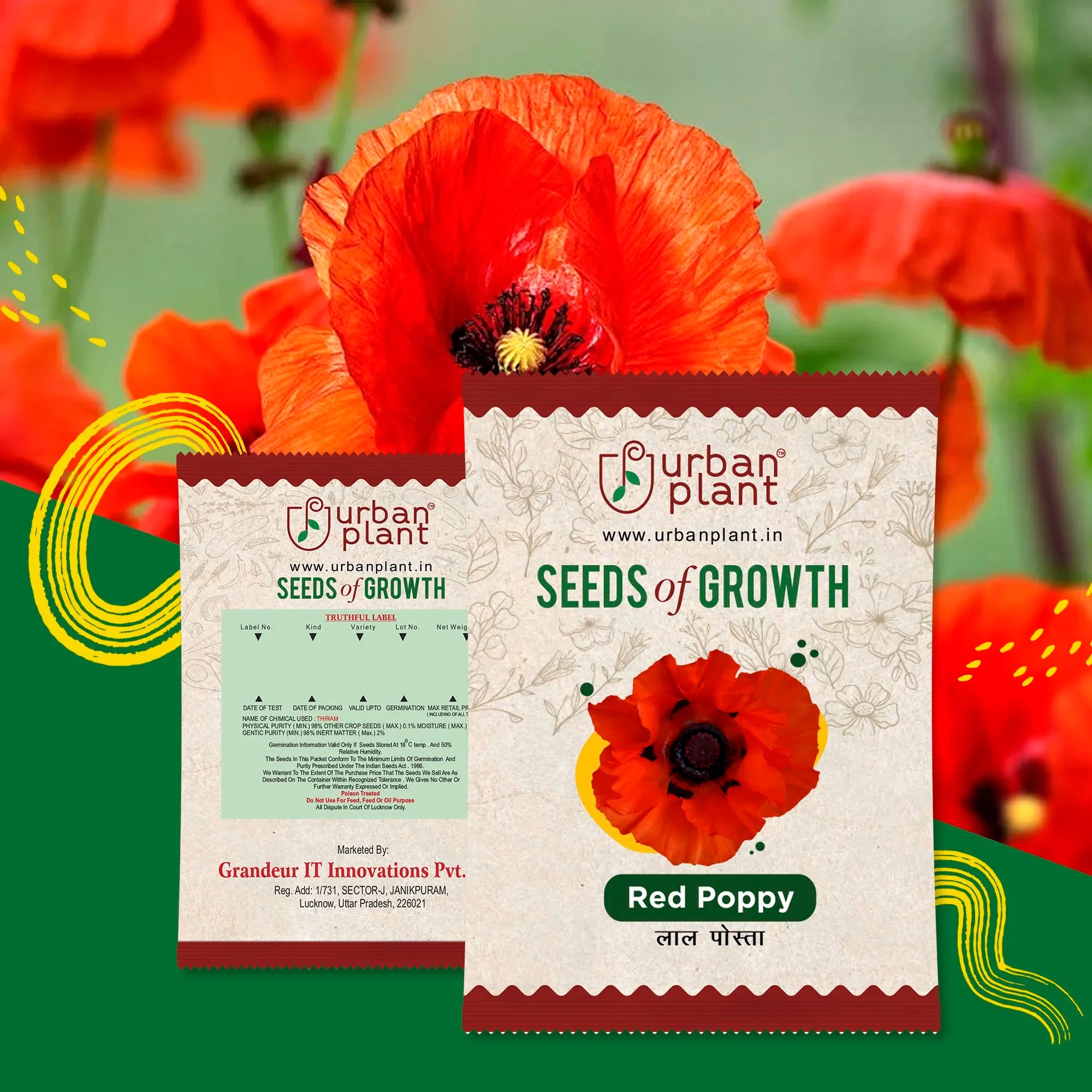 Red Poppy Flower Seeds Urban Plant