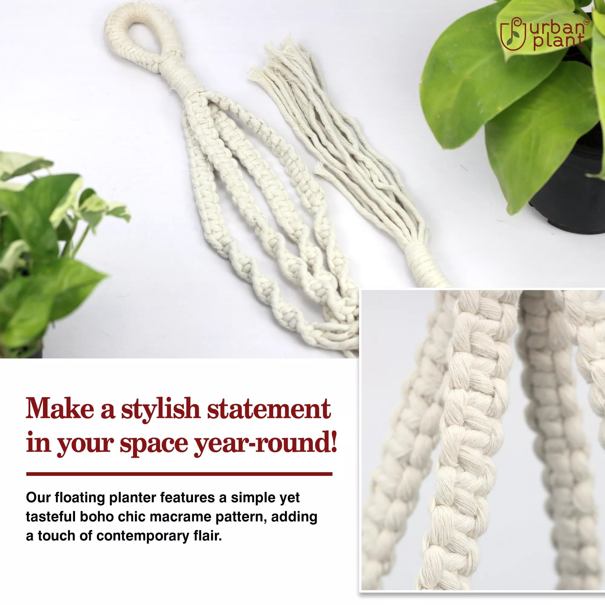 Modern Bohemian Macrame Plant Hanger Hanging Planter Urban Plant