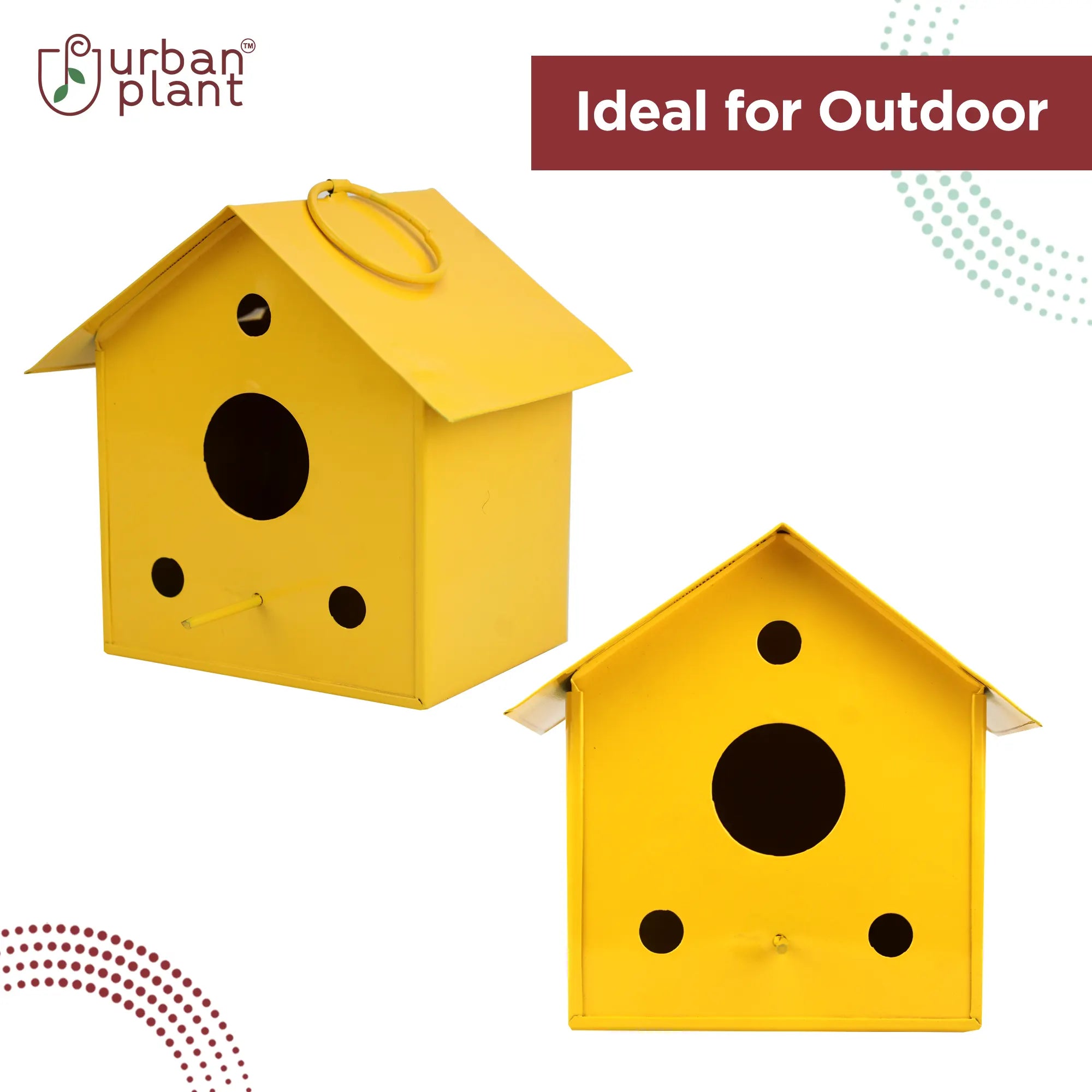 Colorful Metal Hanging Bird House Oval Balcony Hanging Pot Urban Plant