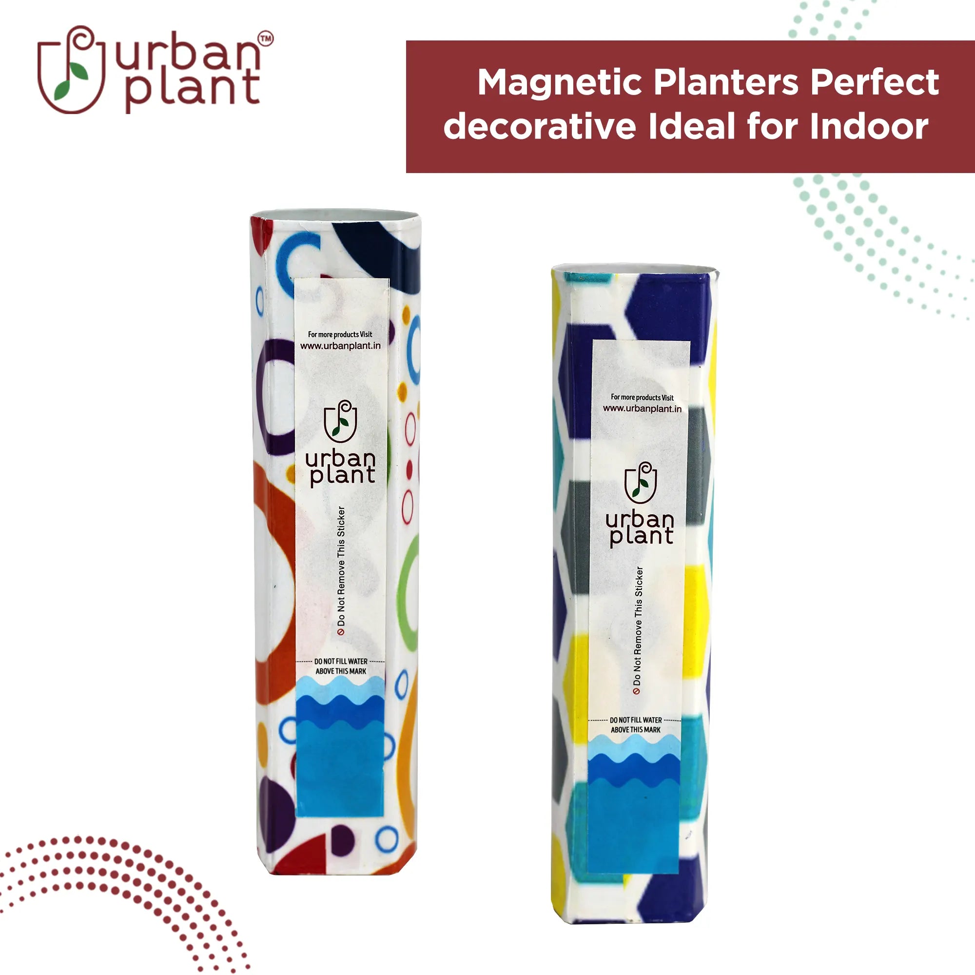 Decorative Colorful Magnetic Planters for Fridge Online (Set of 2) Magnetic Planter Urban Plant