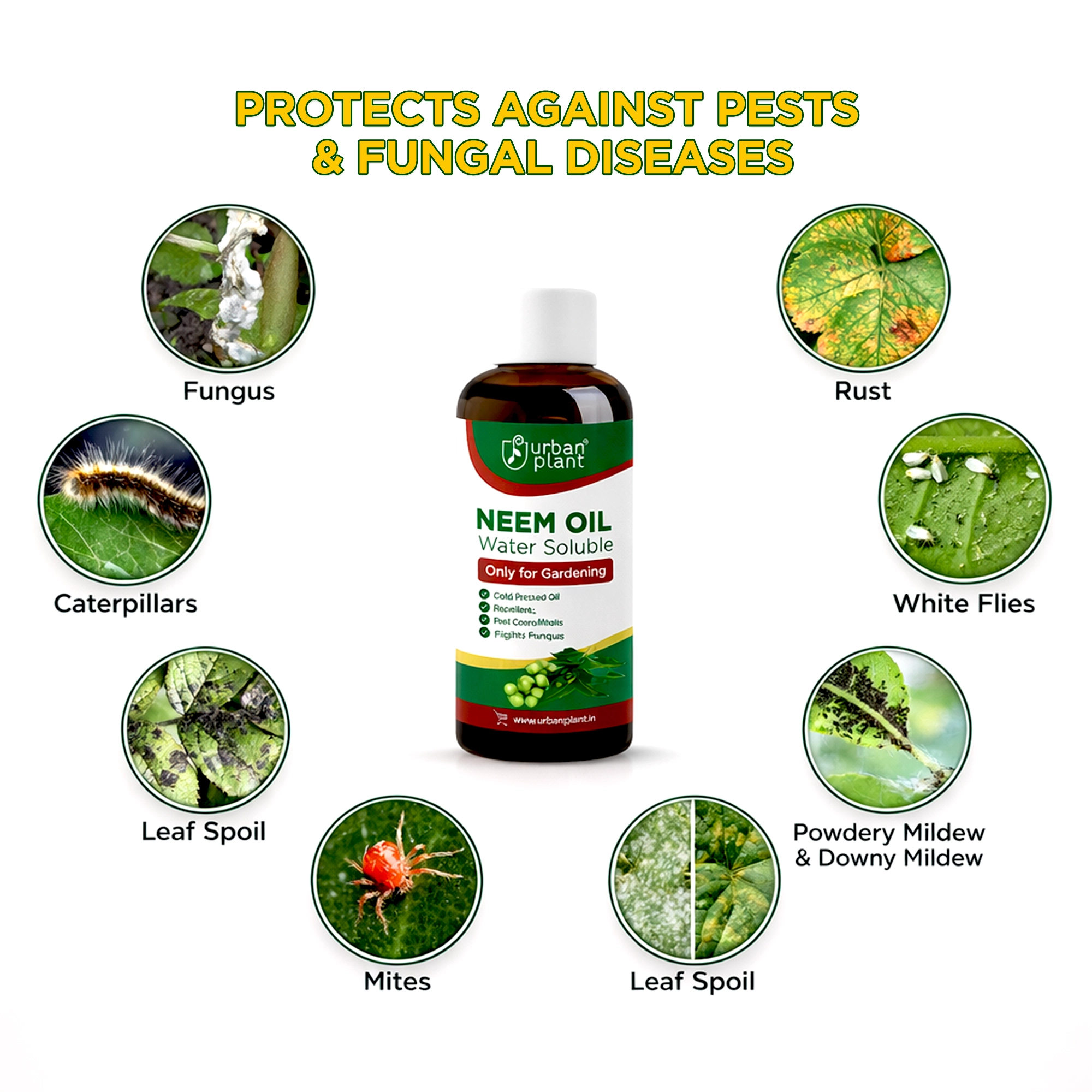 Neem Oil Water Soluble Organic Spray for Gardening Plant Care Features