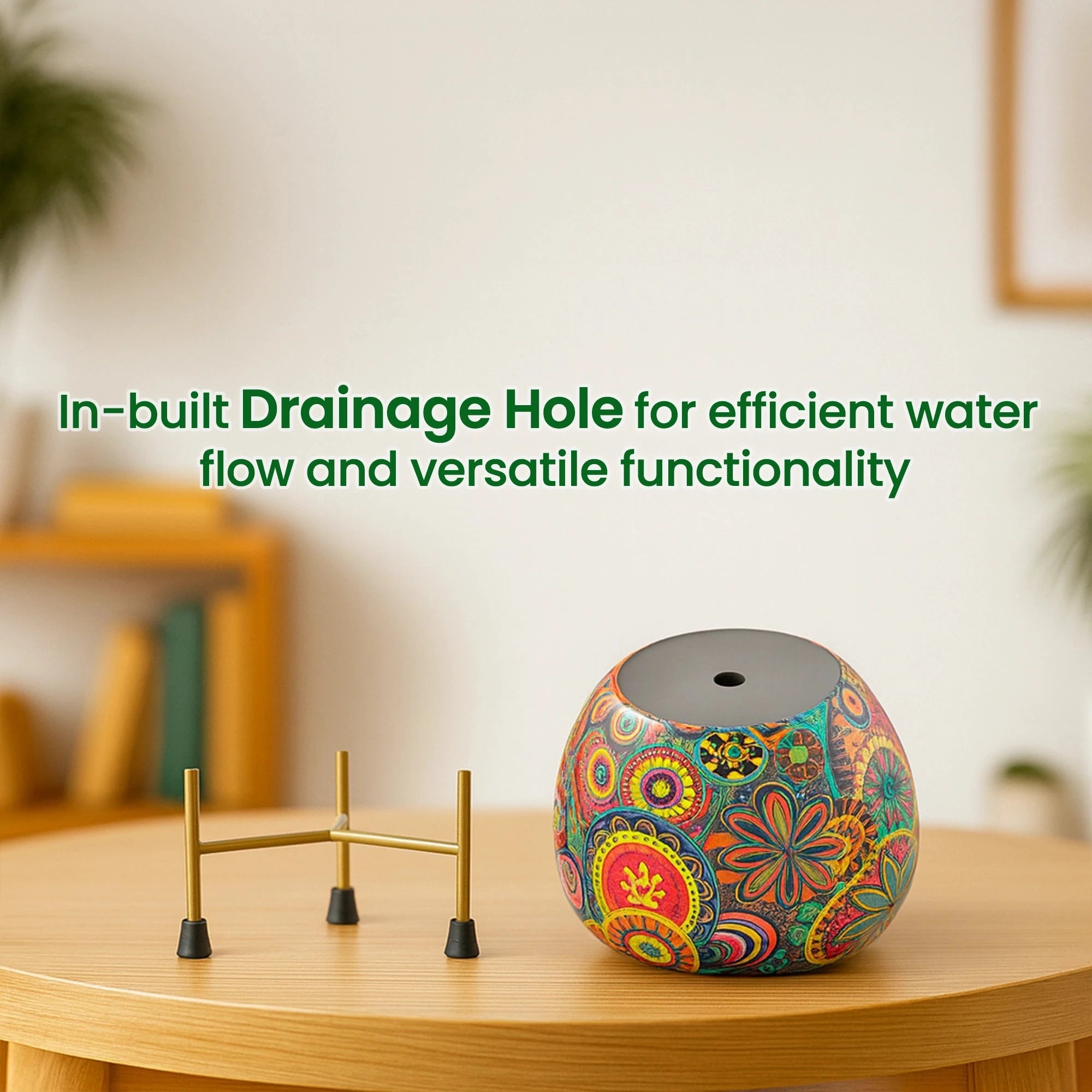 Mystic Metal Pot with Stand Metal Planter Urban Plant