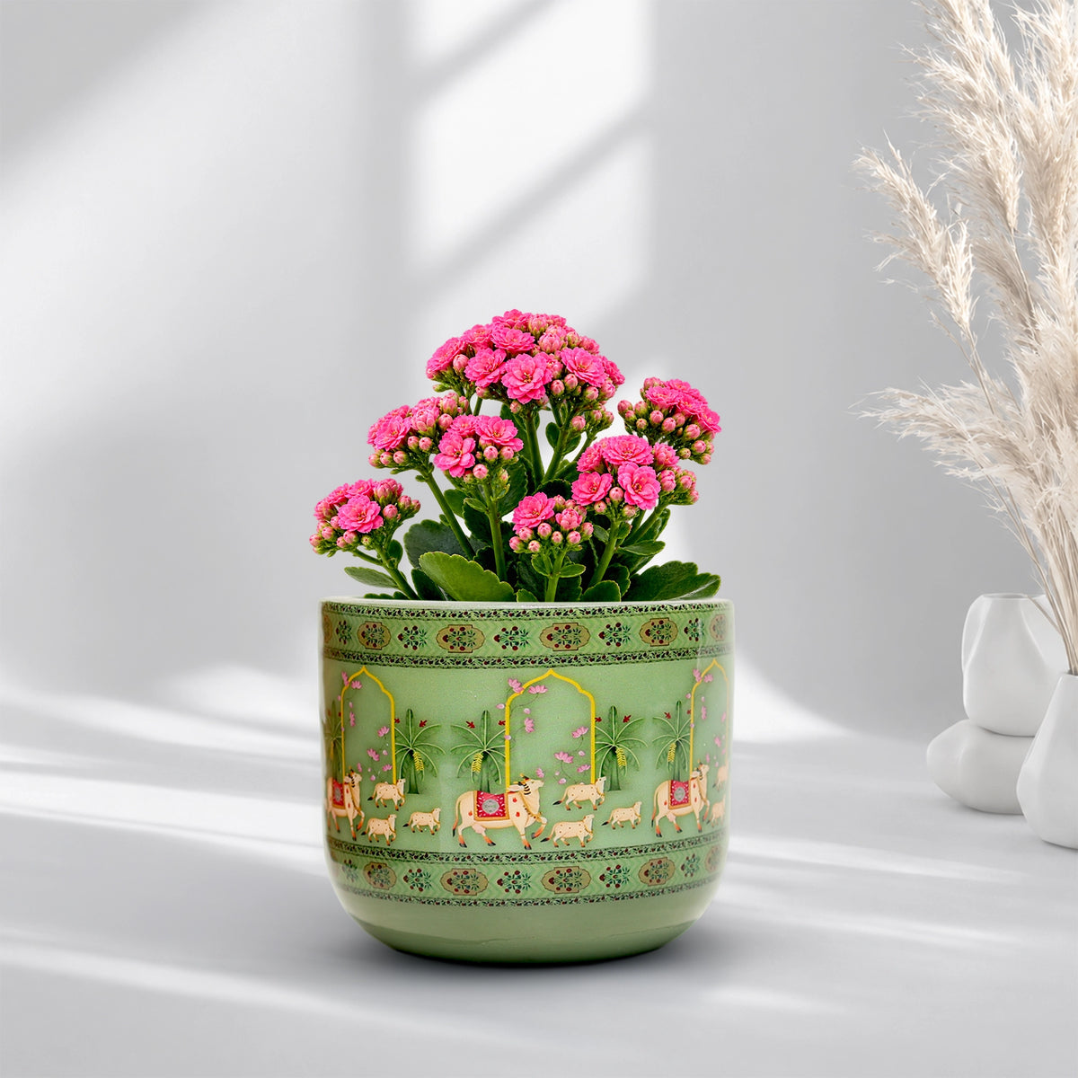 Urban Plant Mahal 3D Terracotta Pot (Sage green)