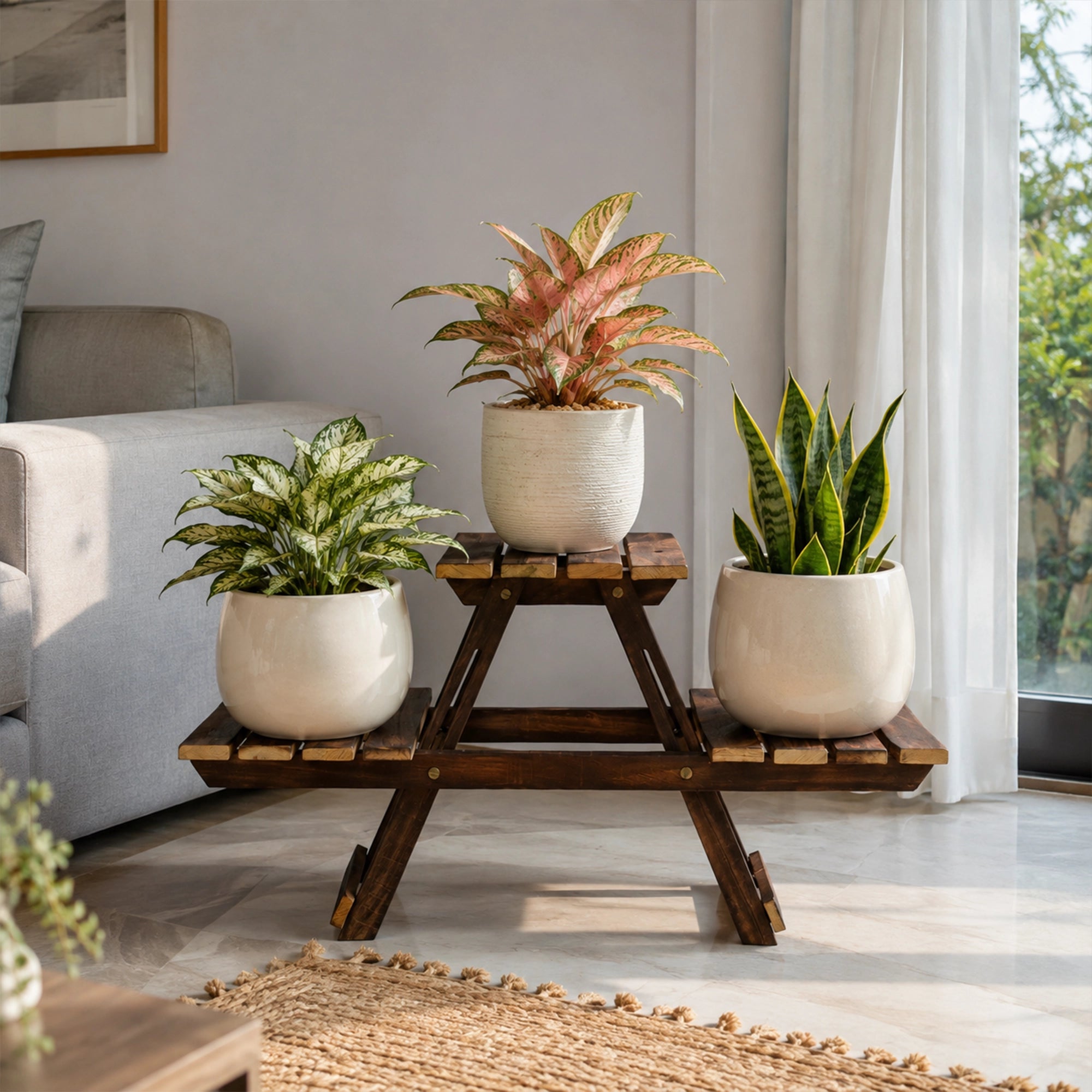 Urban Plant Woodhaven Plant Stand with 3 Desks