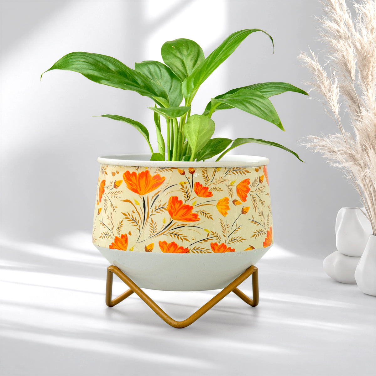 Caramel Metal Planter