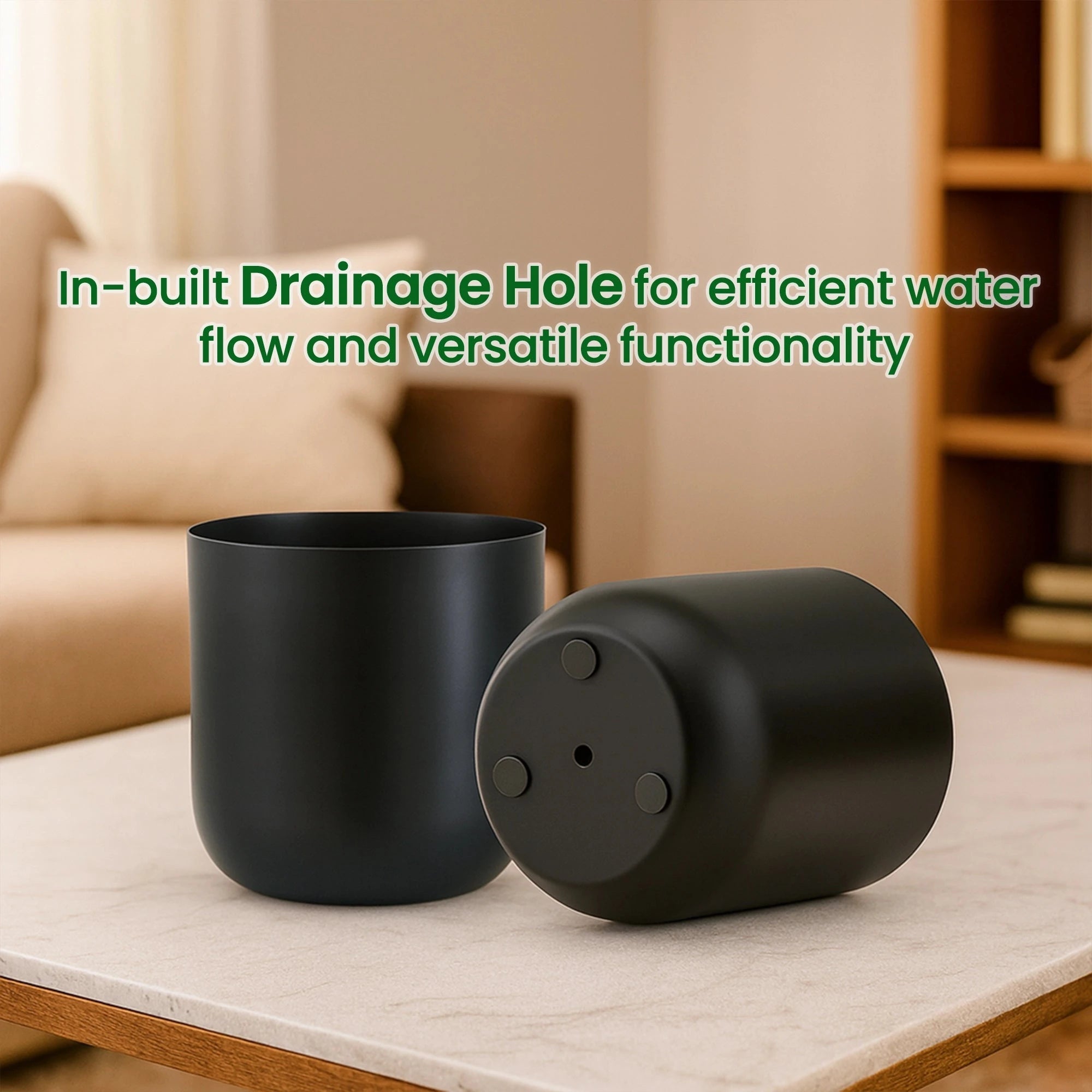 Metallic Miniature Planter (Black - Pack of 2) Metal Planter Urban Plant