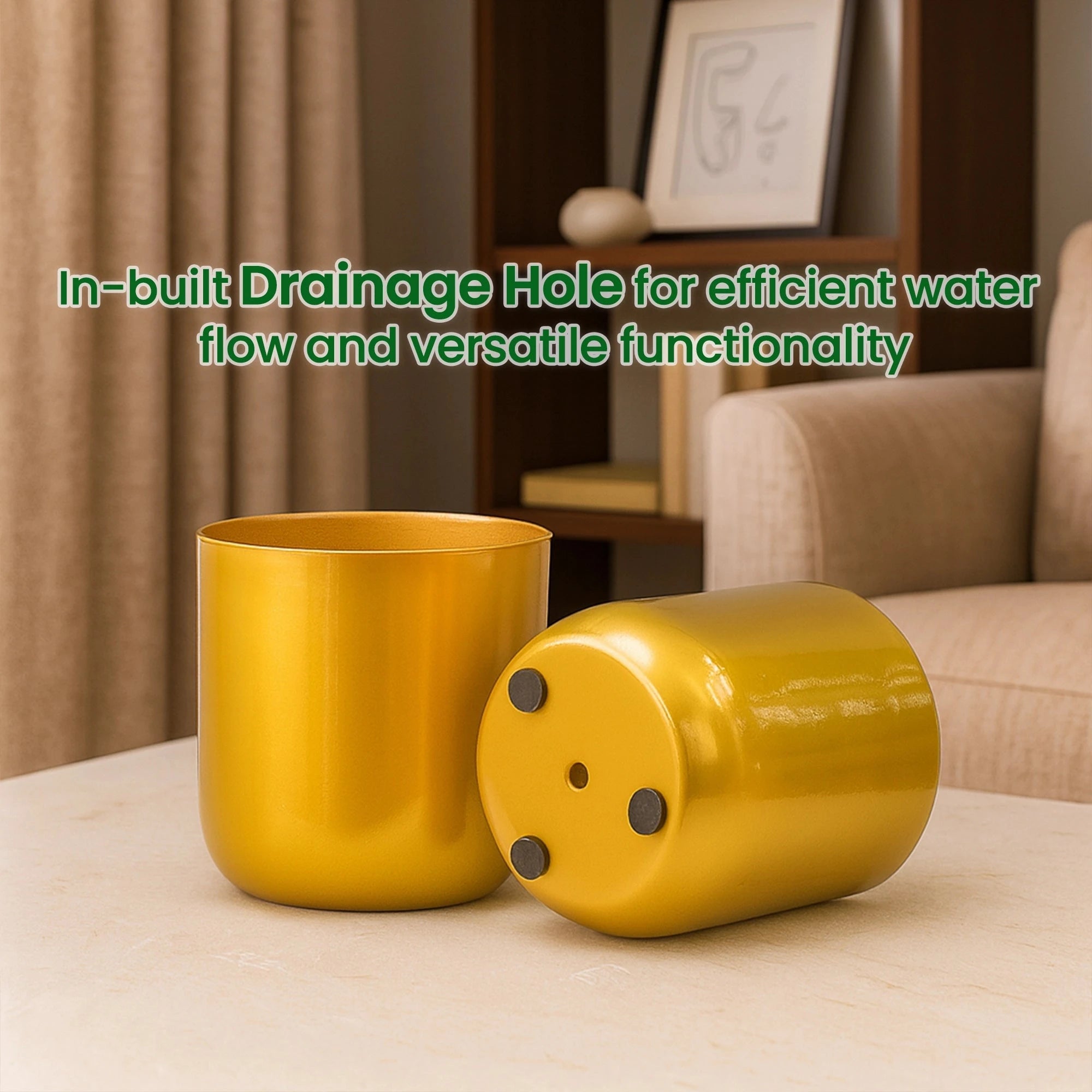 Metallic Miniature Planter (Gold - Pack of 2) Metal Planter Urban Plant