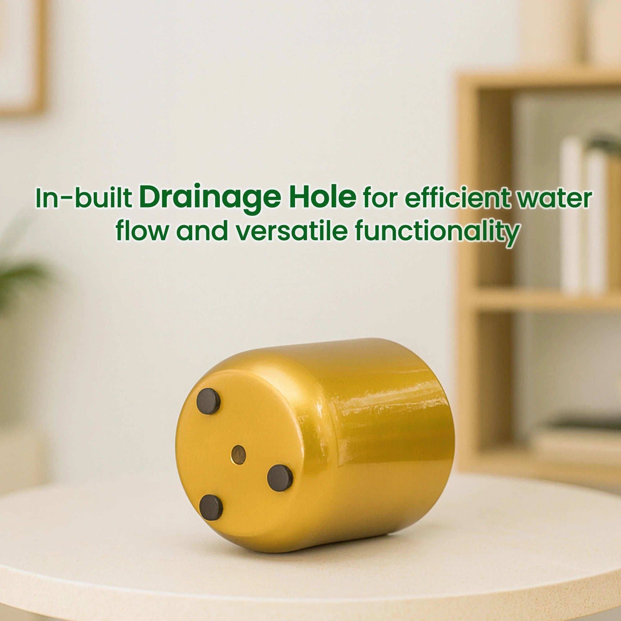 Metallic Miniature Planter (Gold - Pack of 1) Metal Planter Urban Plant