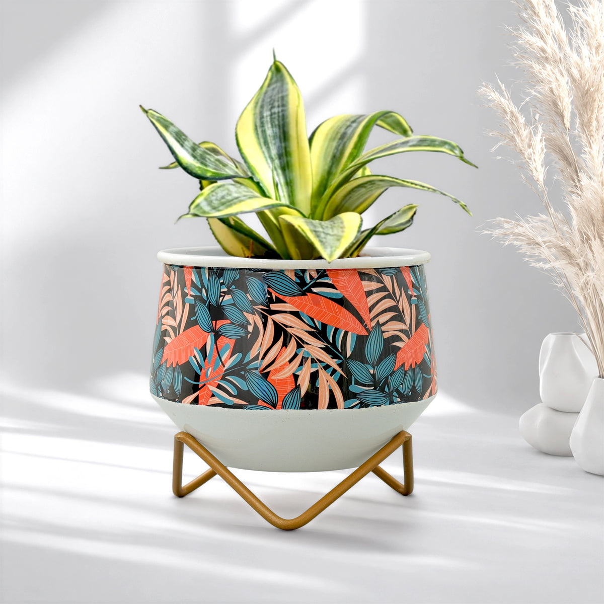 Caramel Metal Planter