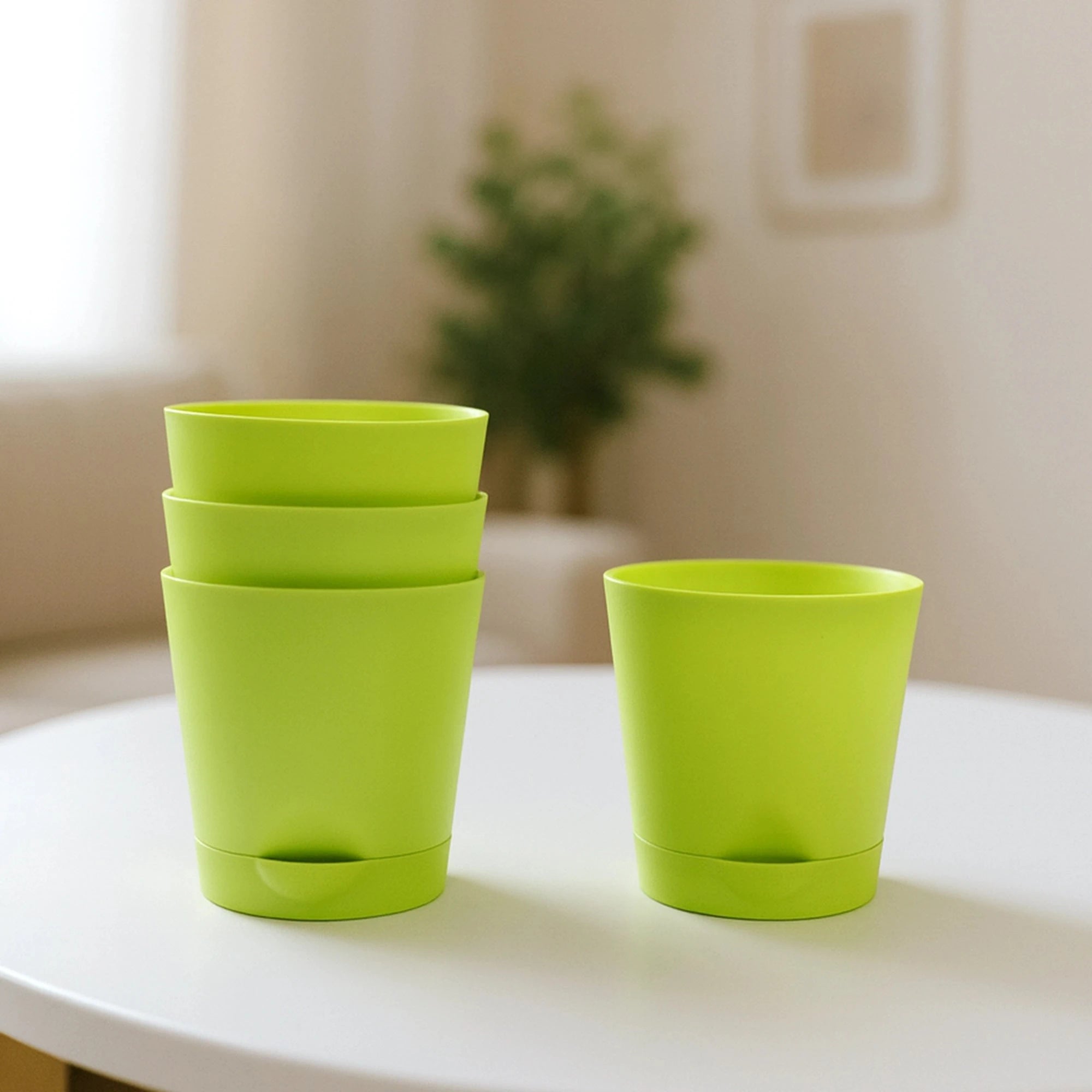 Vivid Self Watering Pot - (Set Of 4) Plastic Pot Urban Plant