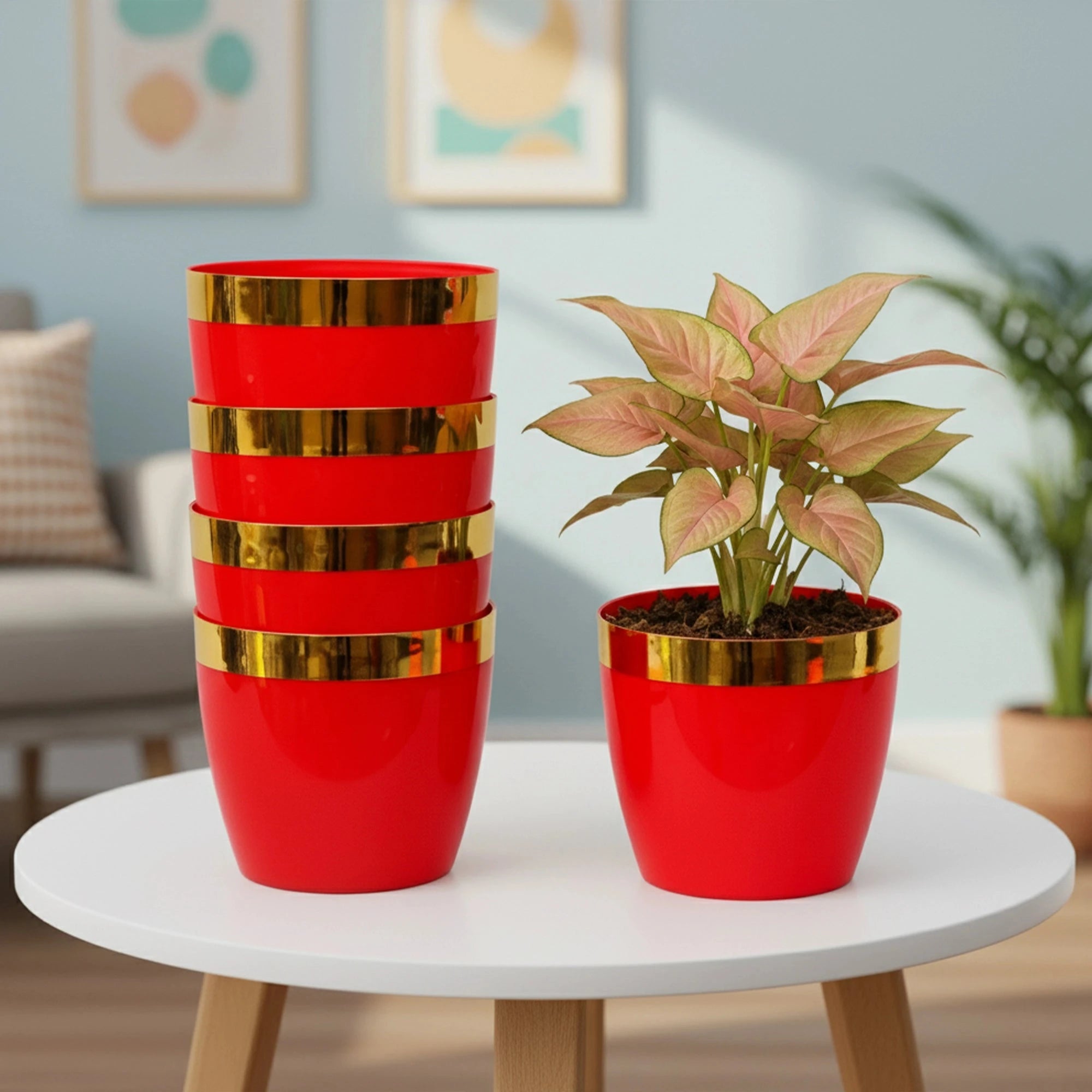 Plantura Pots- (Set of 5) Plastic Pot Urban Plant