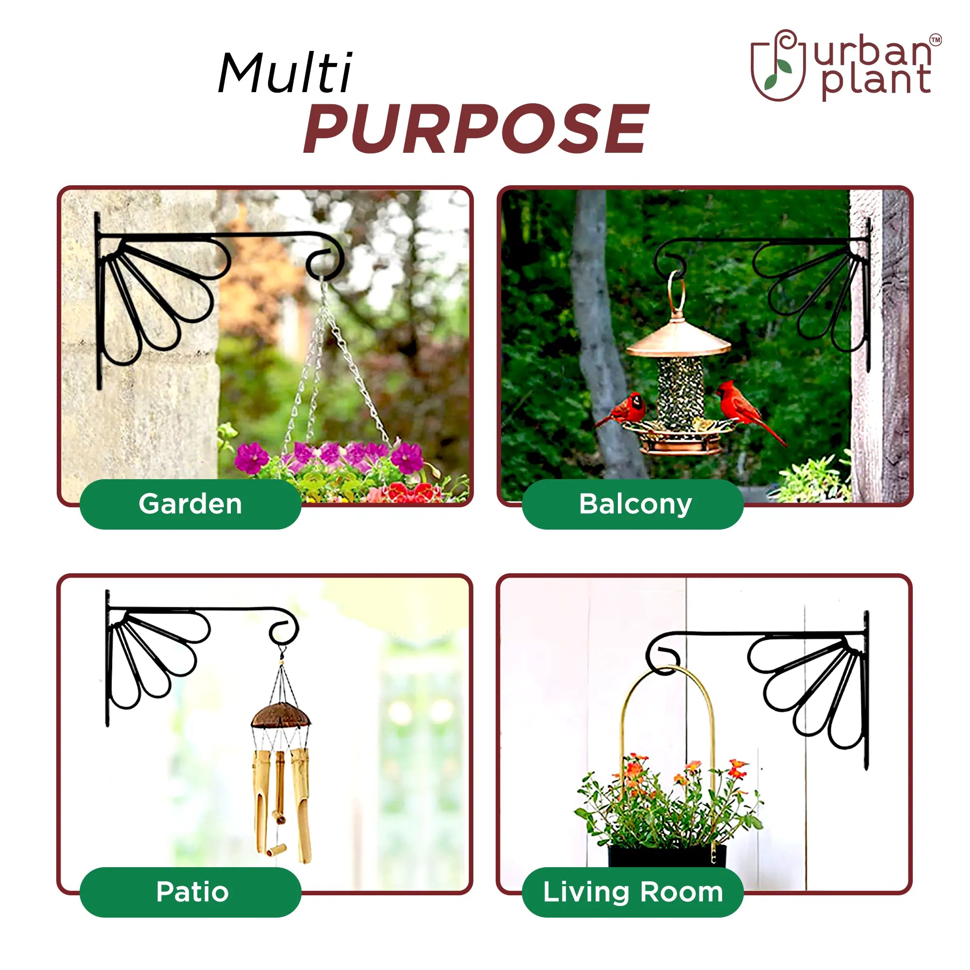 Wall Bracket for Plants (Set of 2) Wall Hanging Planter Urban Plant