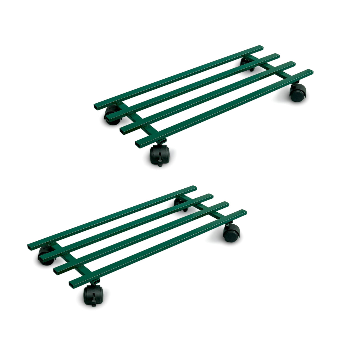 Urban Plant Rectangular Caddy with Wheel Rolling Plant Stand (Green - Set of 2)