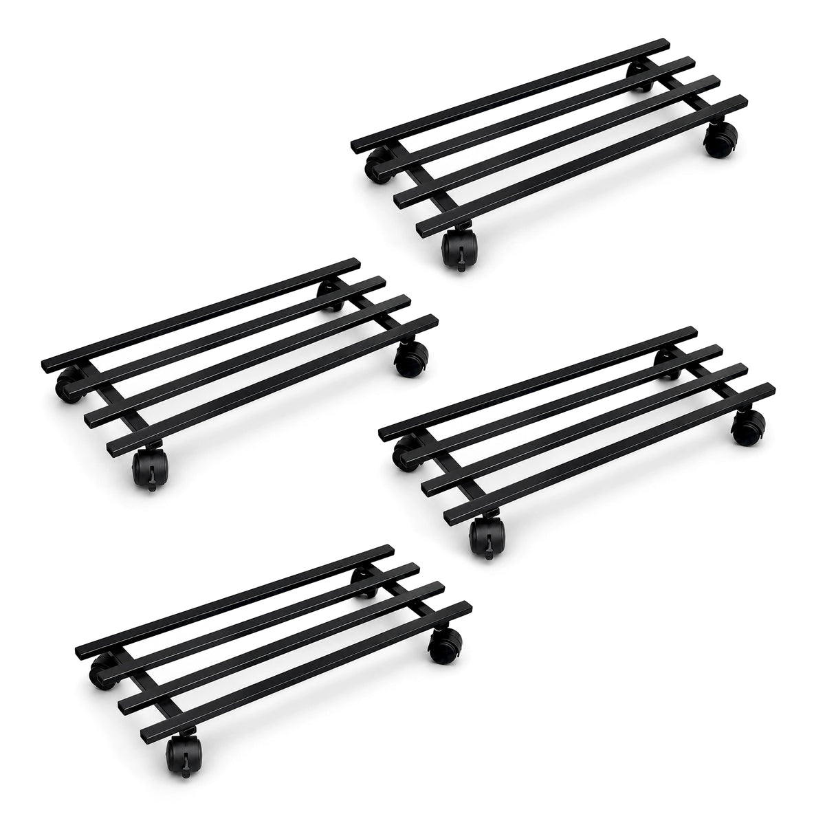 Urban Plant Rectangular Caddy with Wheel Rolling Plant Stand (Set of 4)