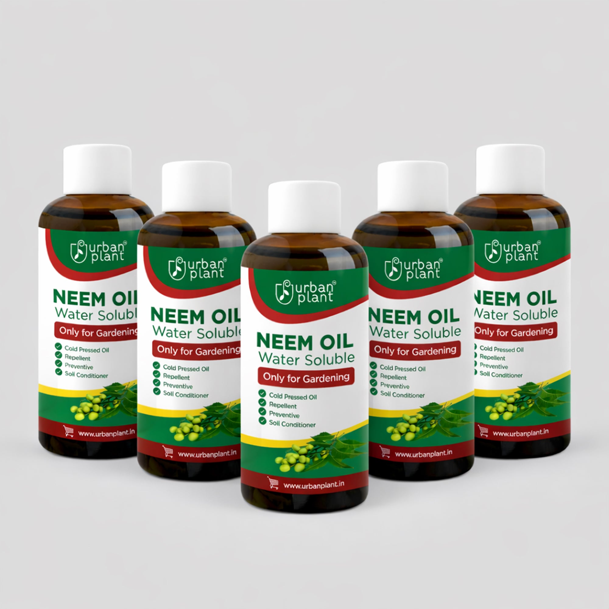 Neem Oil Water Soluble Organic Spray for Gardening Plant Care Urban Plant Pack of 5