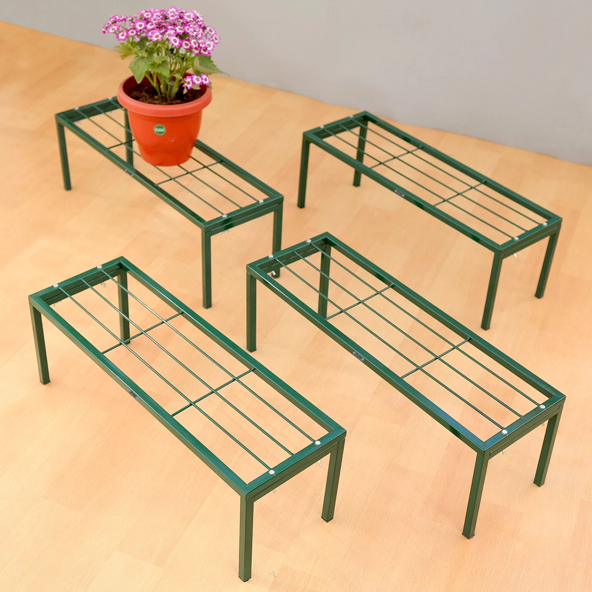 Urban Plant Apollo Metal Plant Stand for Garden (Green - Set of 4) Metal Stand Urban Plant