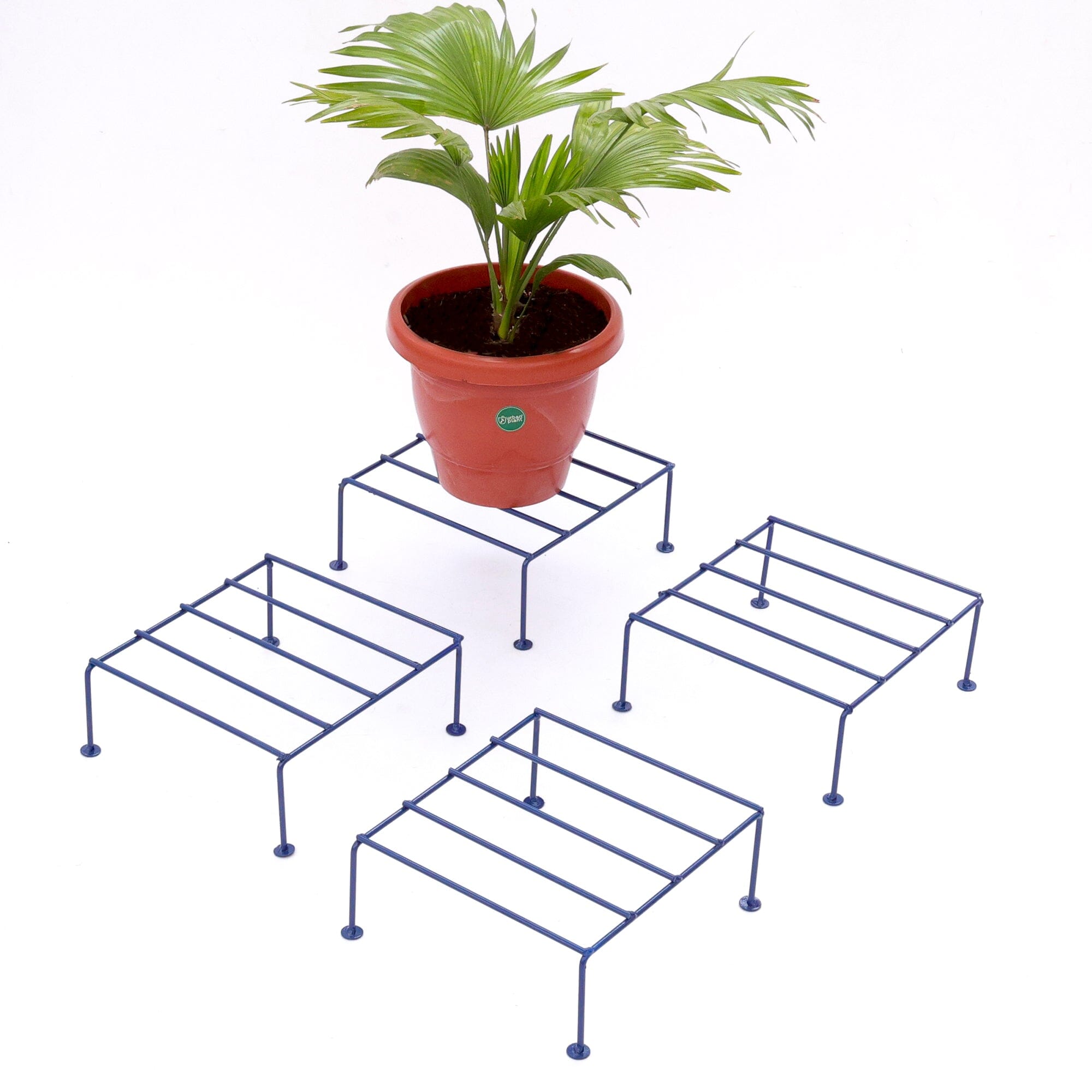 Urban Plant Titanium Stand (Set of 4 - Blue) Metal Stand Urban Plant