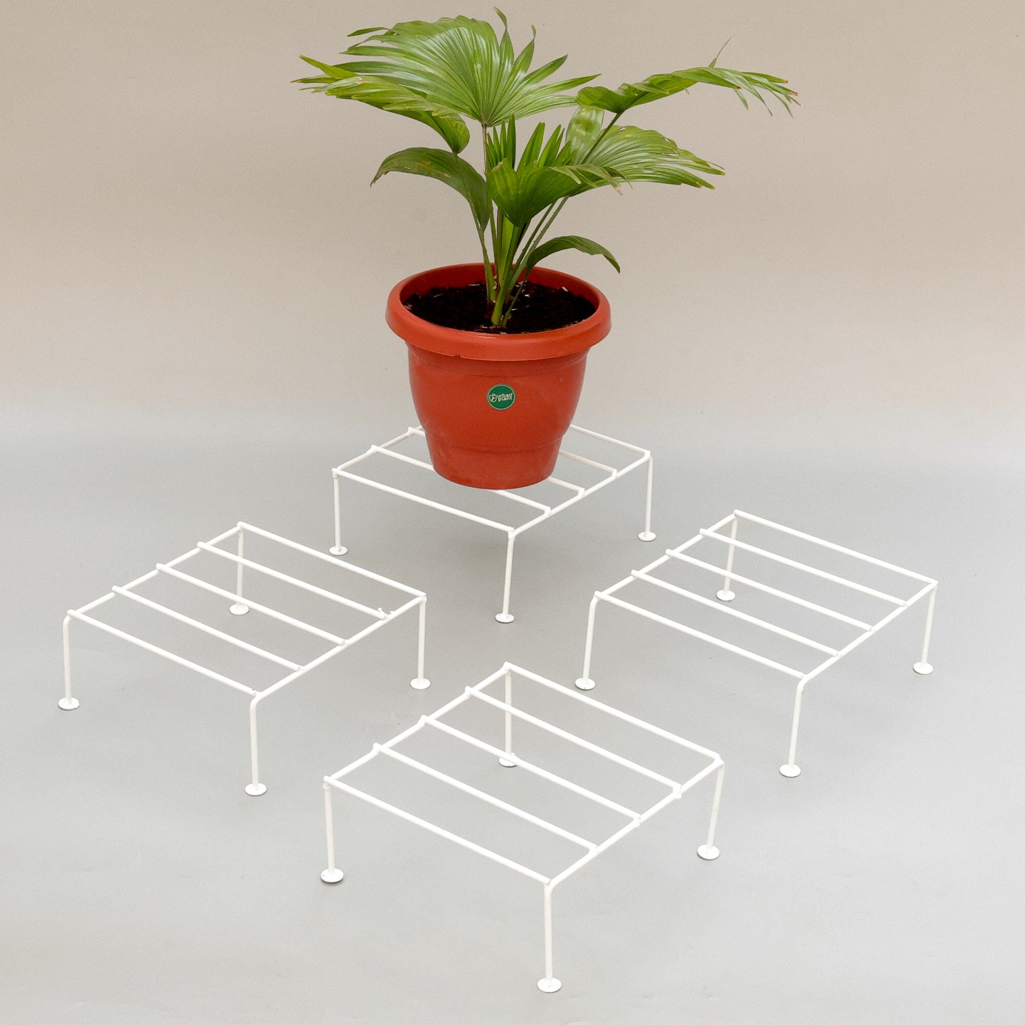 Urban Plant Titanium Stand (Set of 4 - White) Metal Stand Urban Plant
