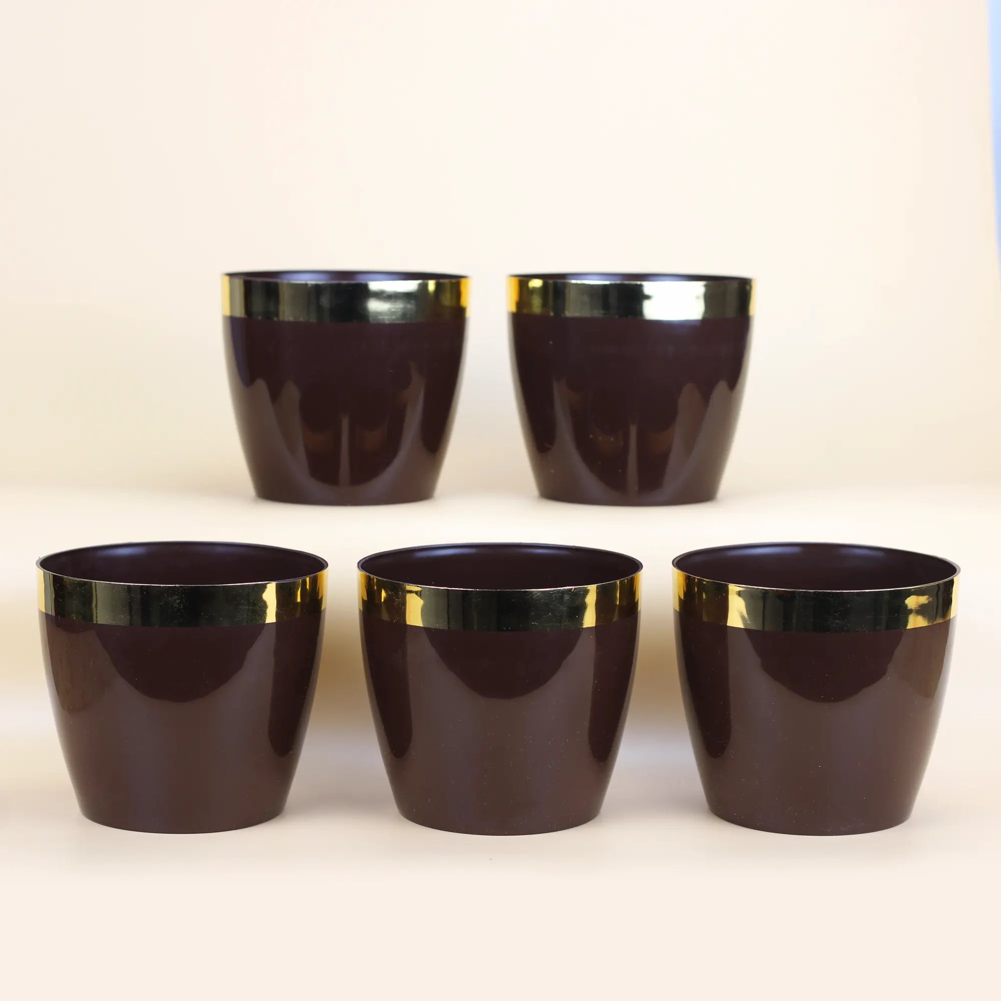 Mini Plastic Pots (5 inch) - Set of 5 Urban Plant Brown 