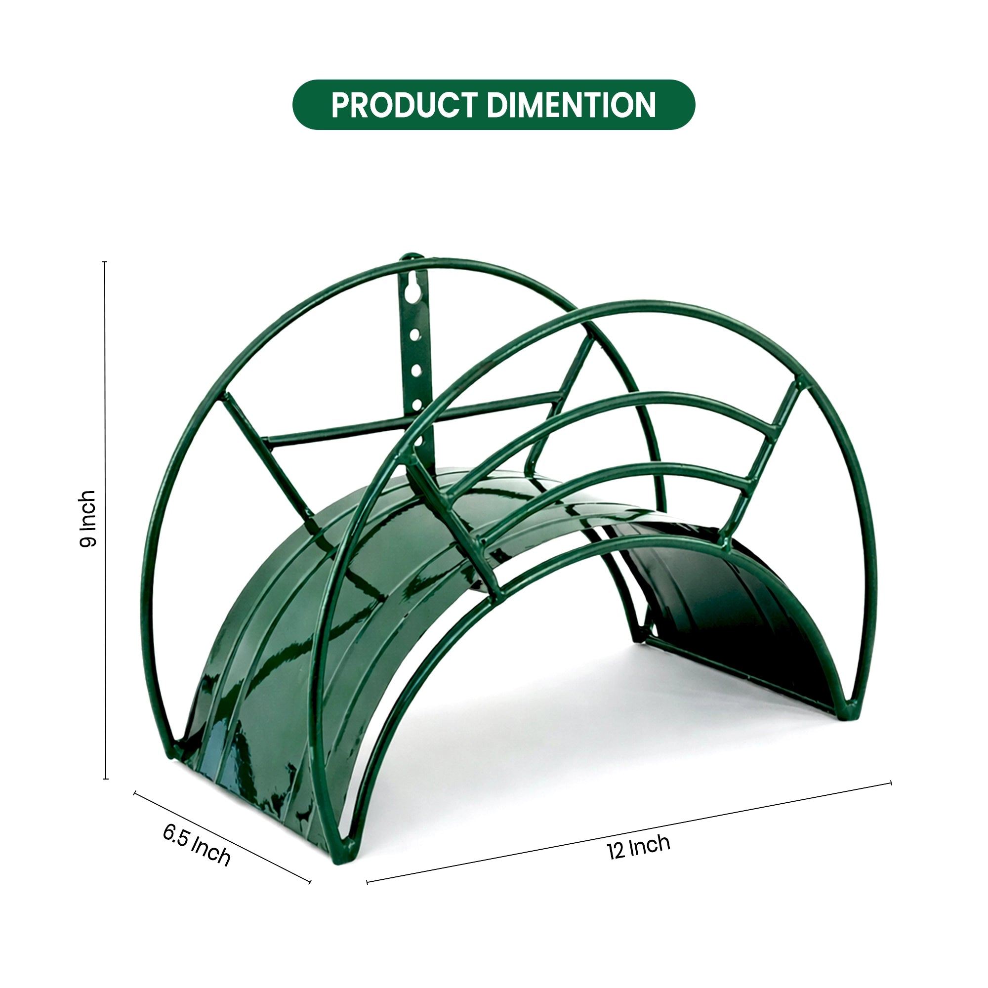 Urban Plant Wall Mount Garden Hose Hanger (Green) product dimension
