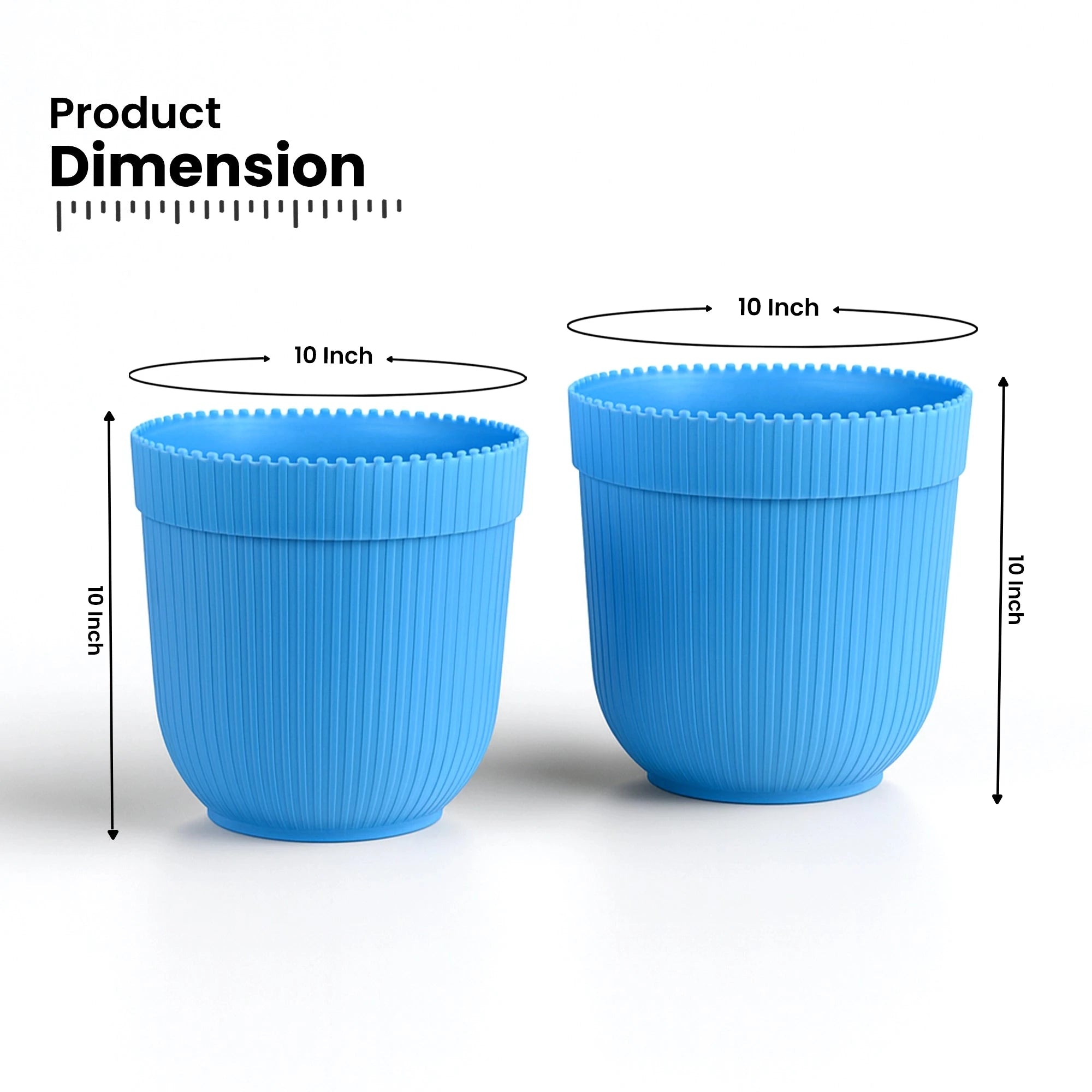 Polymer Round Pots - (Set of 2) Plastic Pot Urban Plant