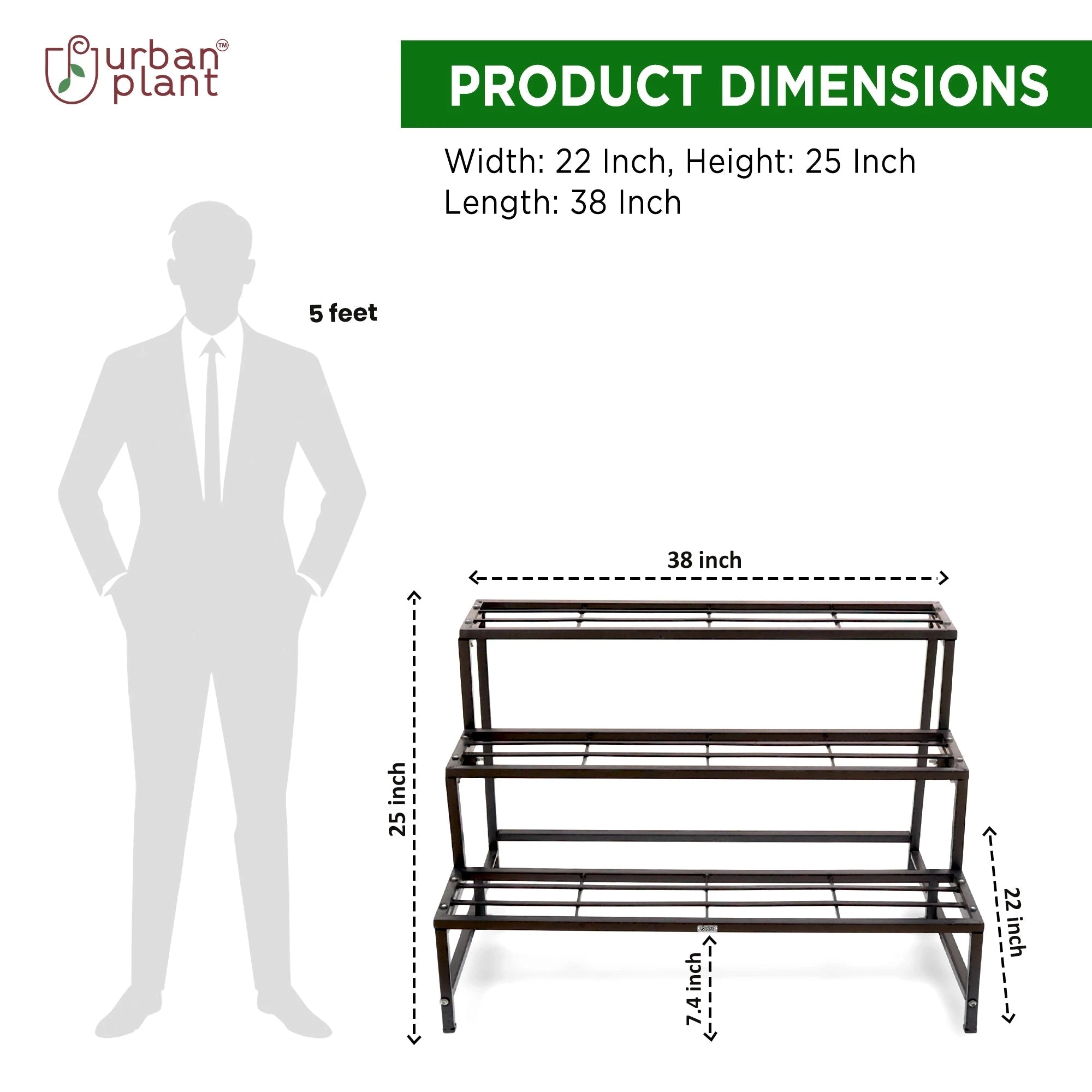 Urban Plant Heavy Duty 3 Step Planter Pot Stand Metal Stand Urban Plant