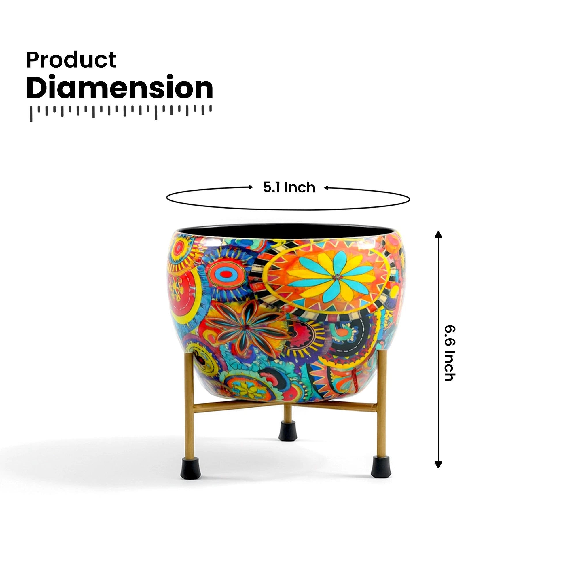 Mystic Metal Pot with Stand Metal Planter Urban Plant