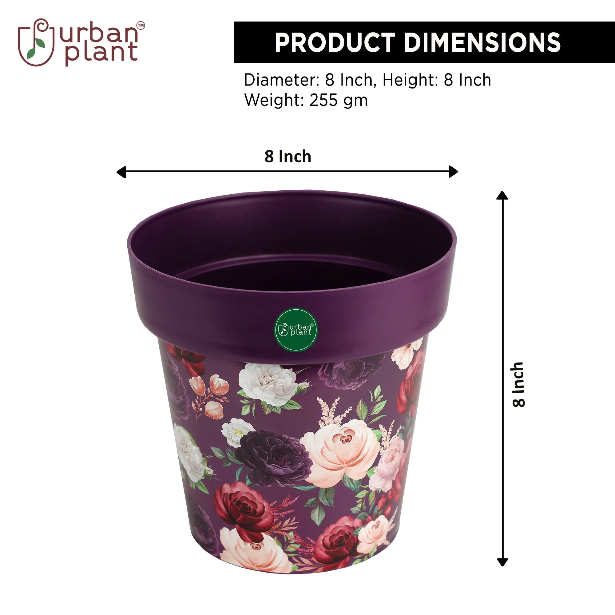 Urban Plant Printed Pots - Set of 5 (8 inch) Pots & Planters Urban Plant