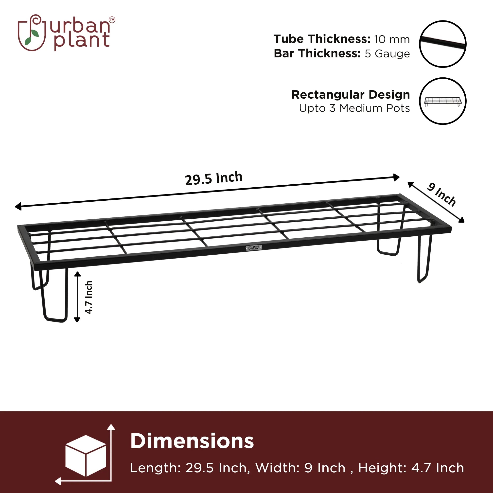 Urban Plant 'Raven' Pot Stands (1173B) Urban Plant
