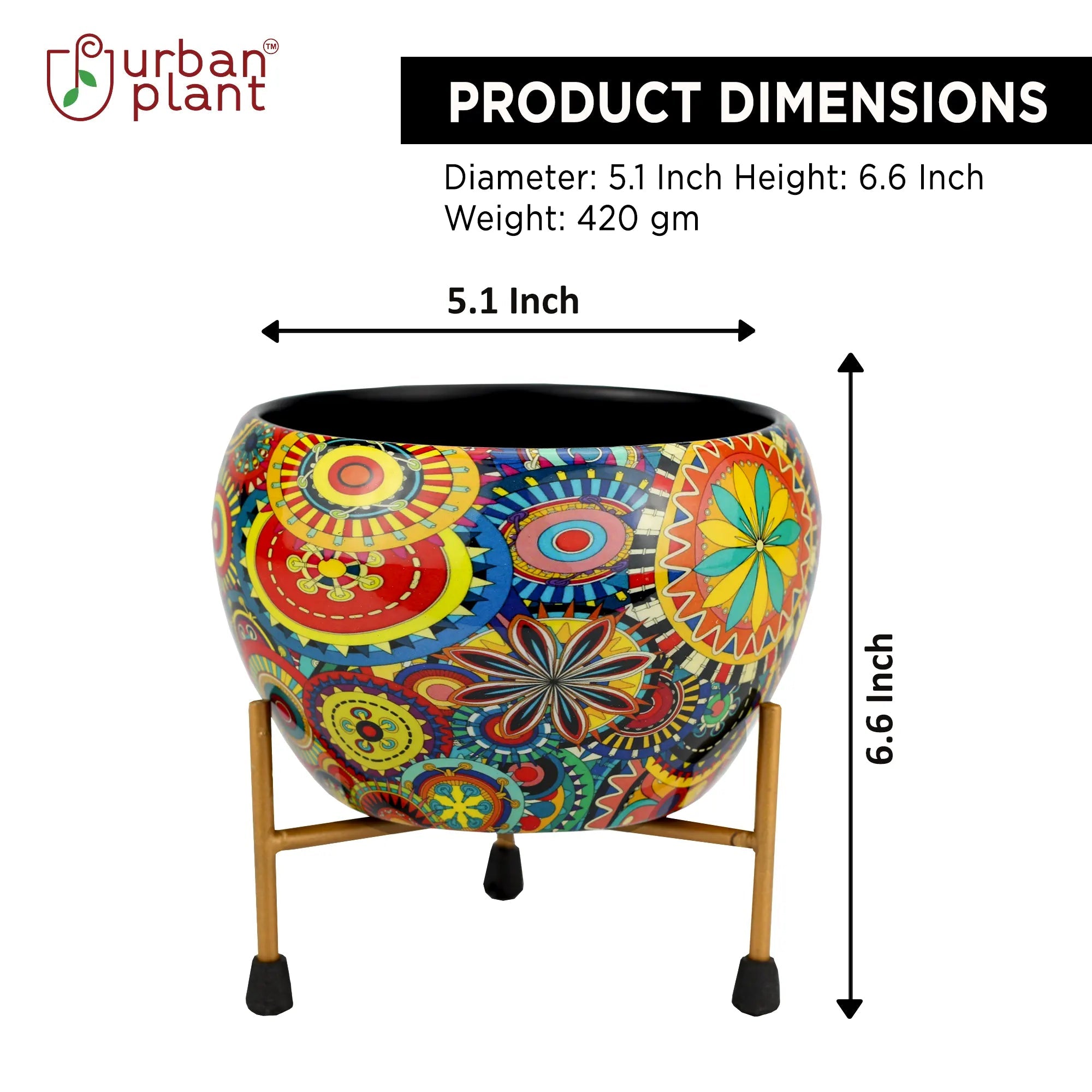 Mystic Bowl Designer Metal Pot - Urban Plant Metal Planter Urban Plant