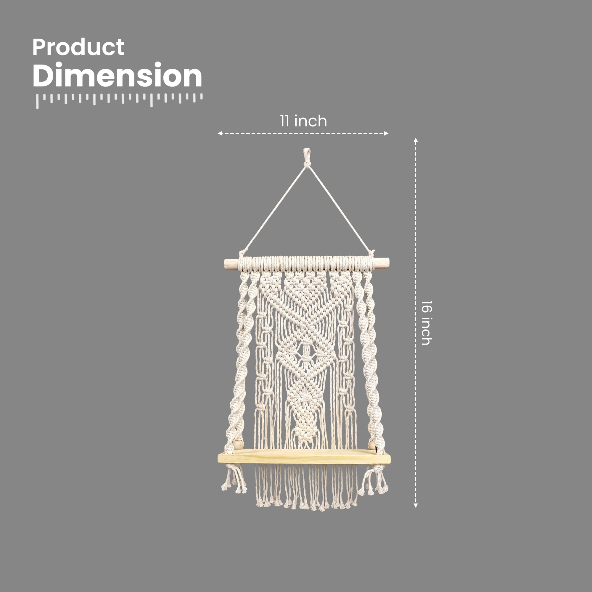 Urban Plant Sleeky Wood Macrame Plant Hanger