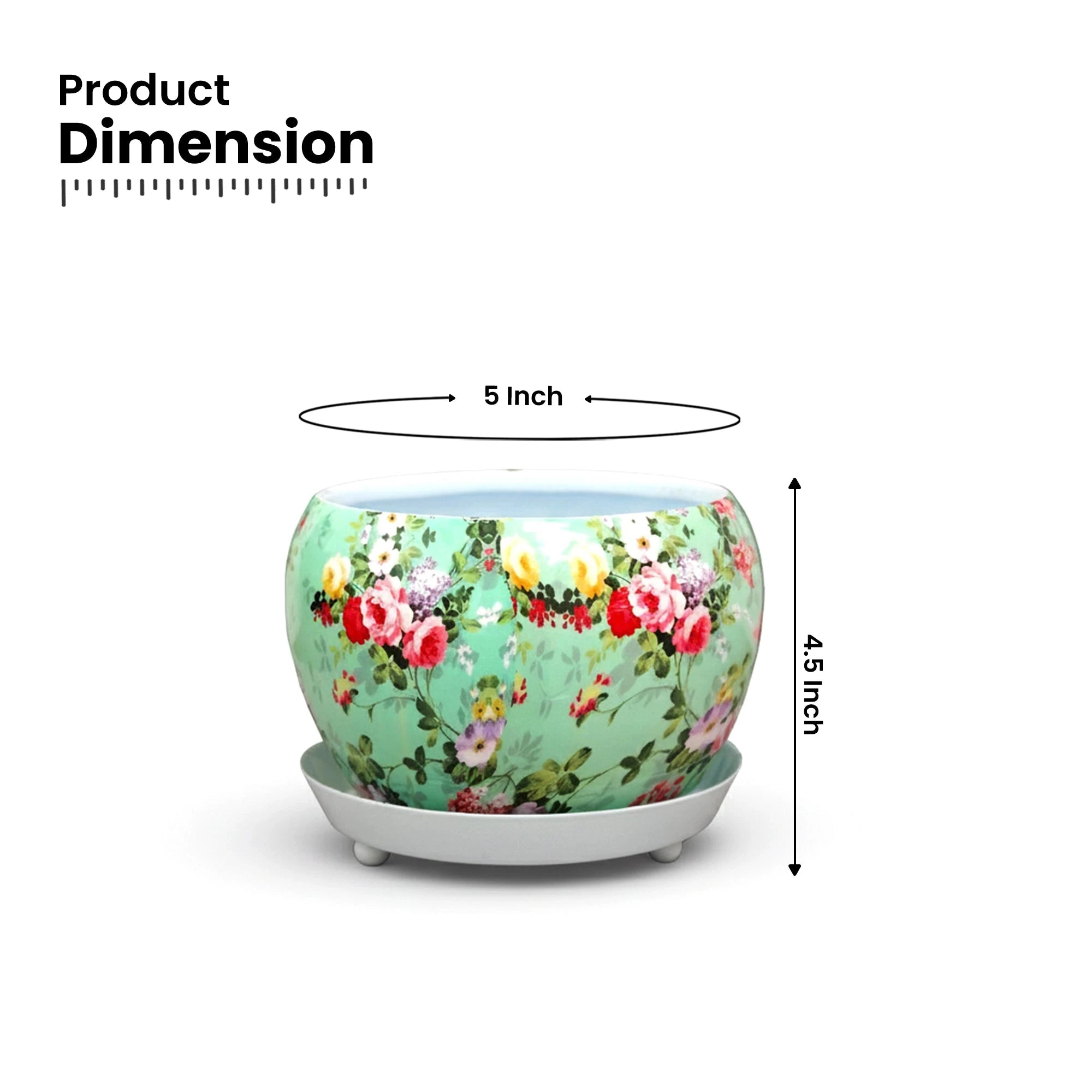 Flora Metal Pot with Saucer Metal Planter Urban Plant