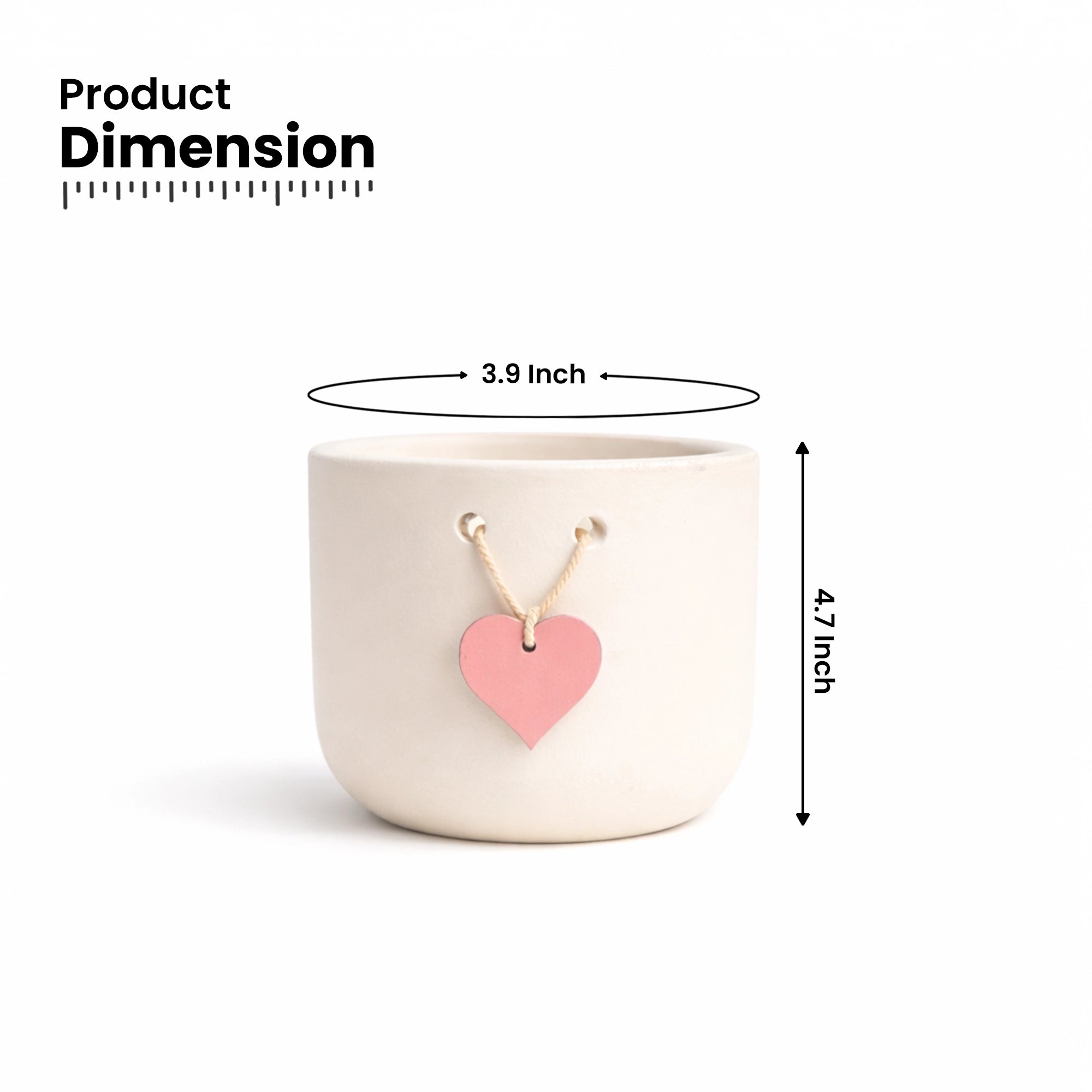 Urban Plant Cherish terracotta pot Product dimension