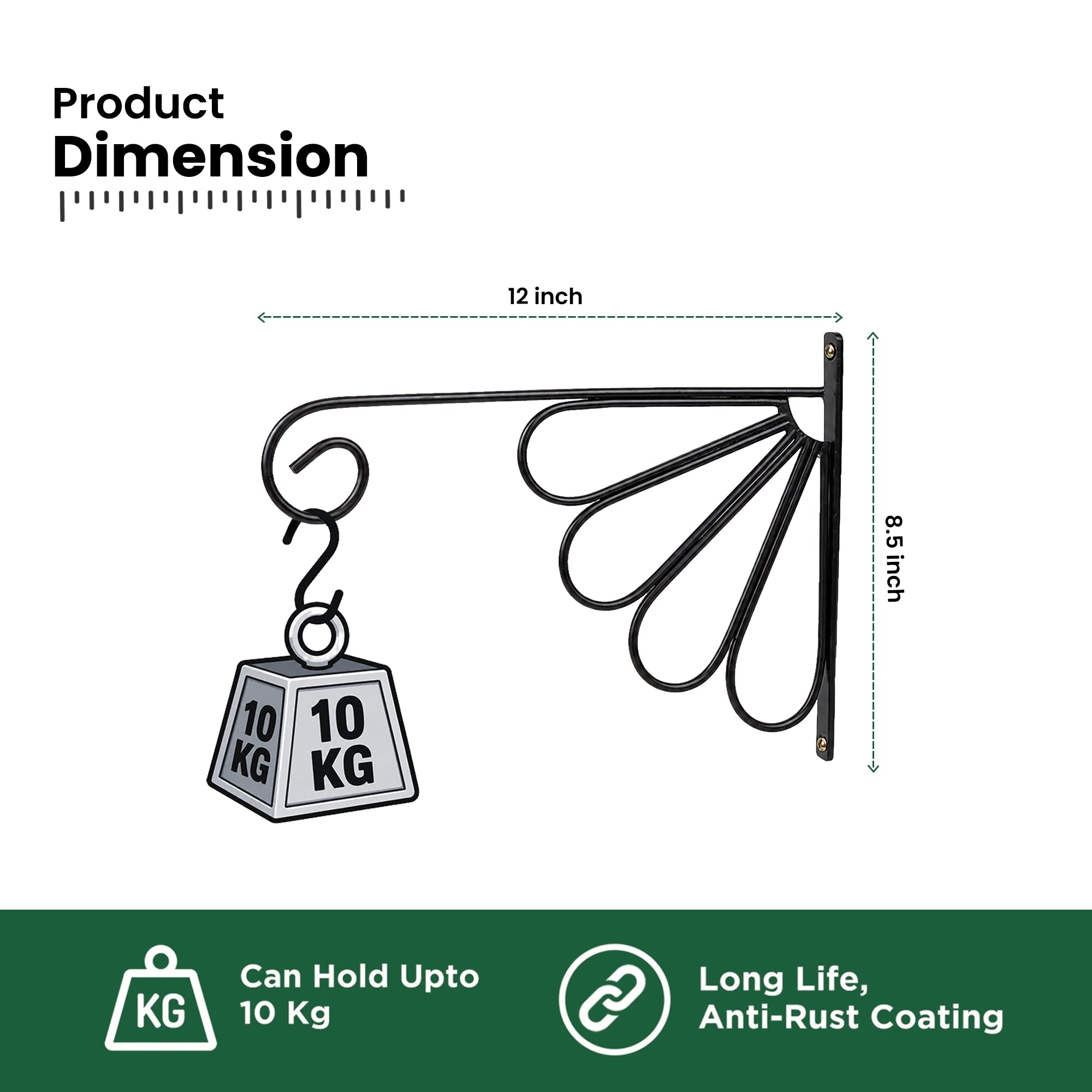 Urban Plant Metal Wall Bracket - (Set of 2)