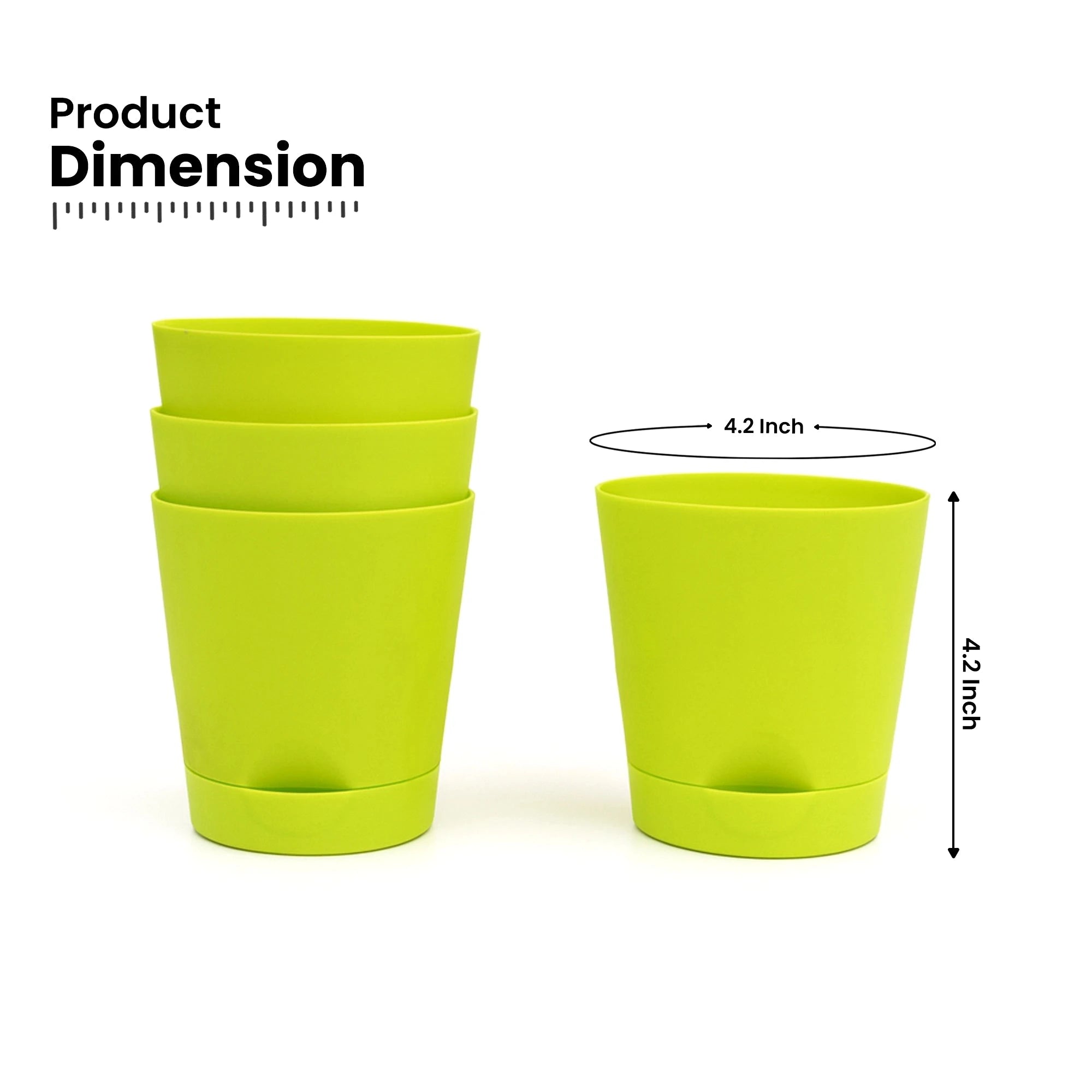 Vivid Self Watering Pot - (Set Of 4) Plastic Pot Urban Plant