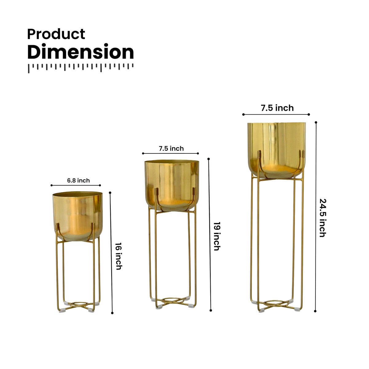 Urban Plant Elevé Planters Gold