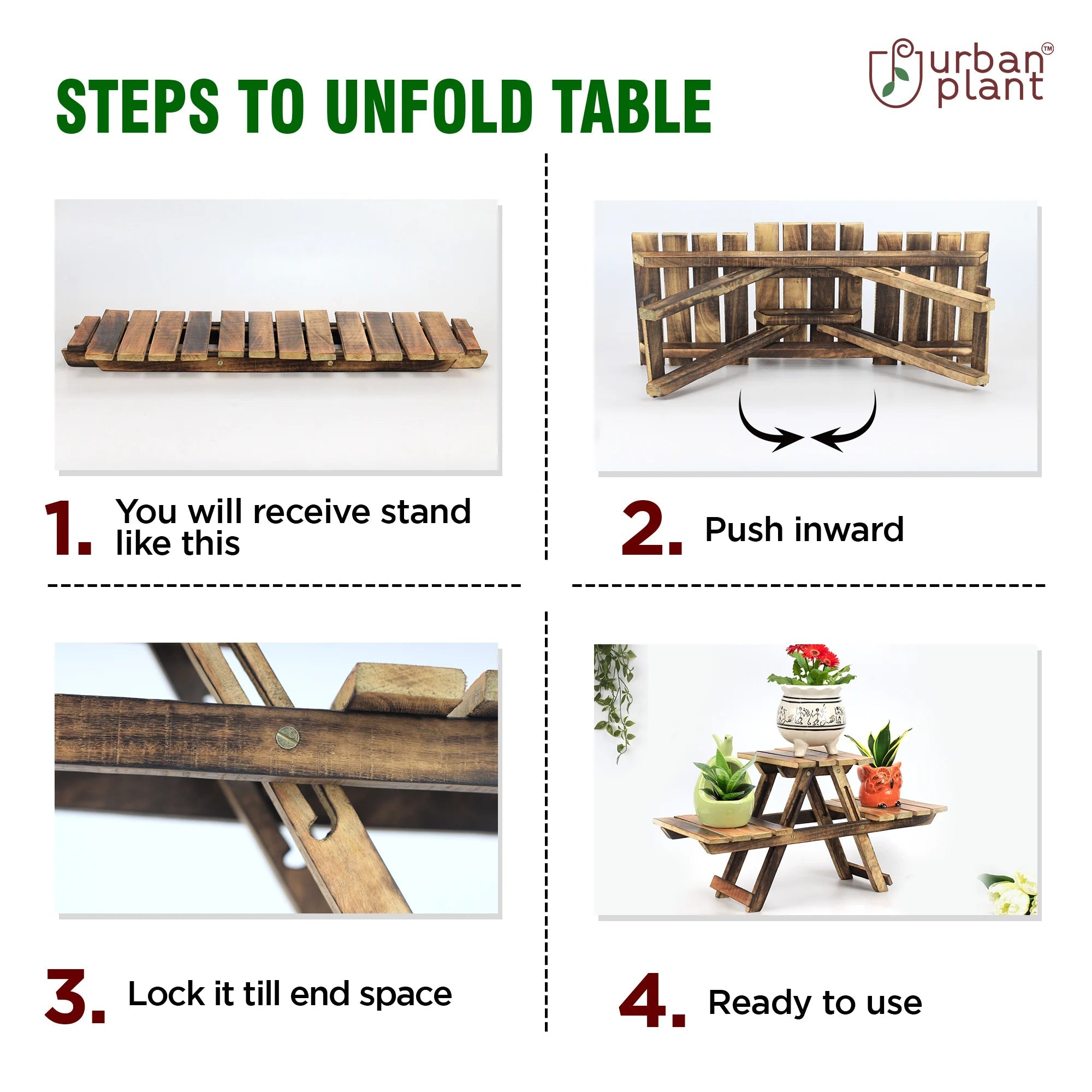 Woosty Wooden Planter Stand Pot Stand Urban Plant