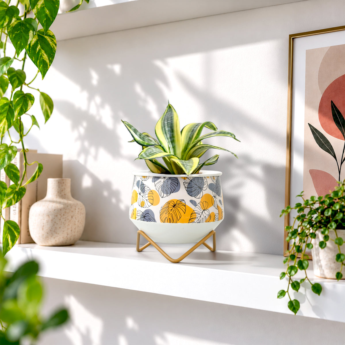 Caramel Metal Planter