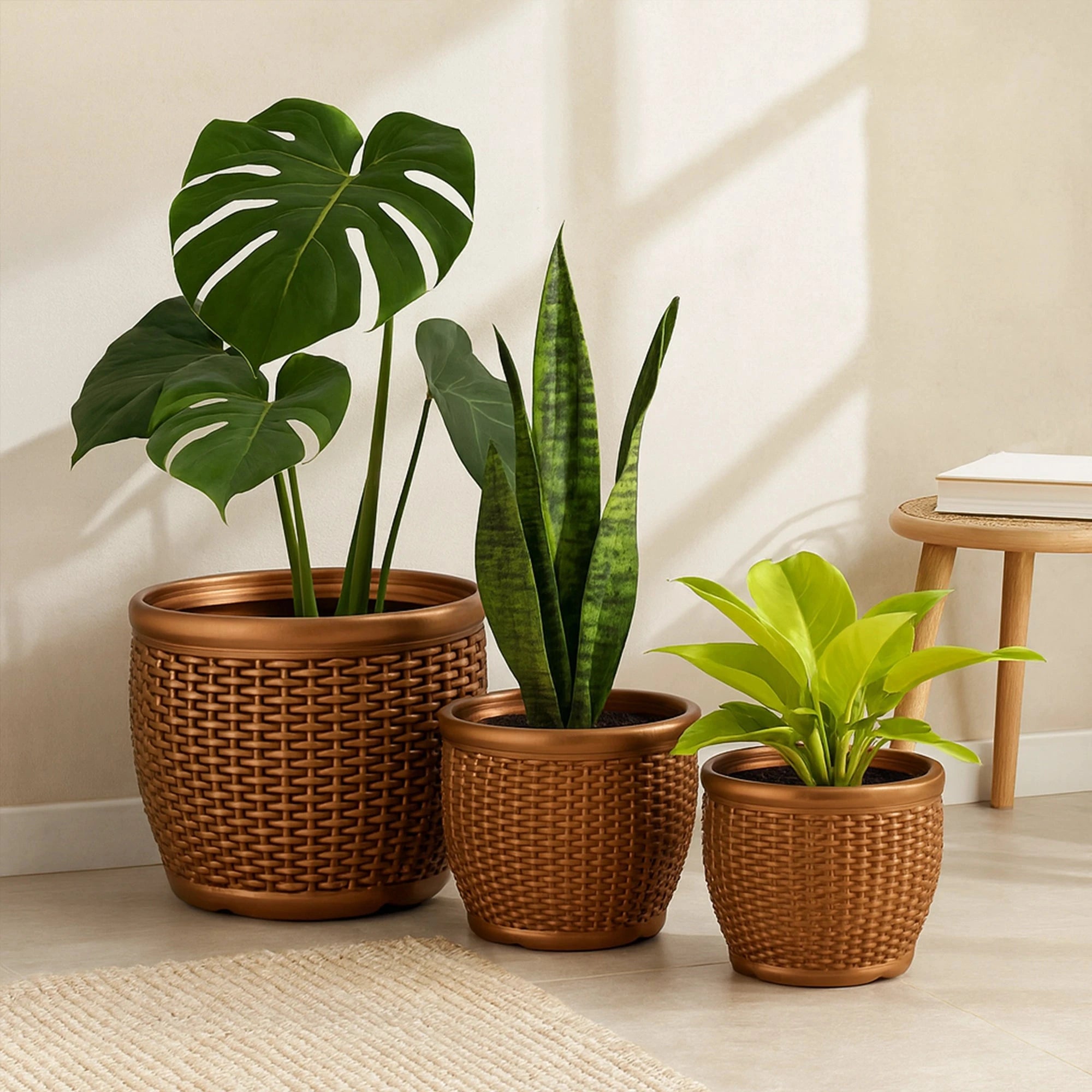 Mat Classy Planters - (Set of 3) Plastic Pot Urban Plant