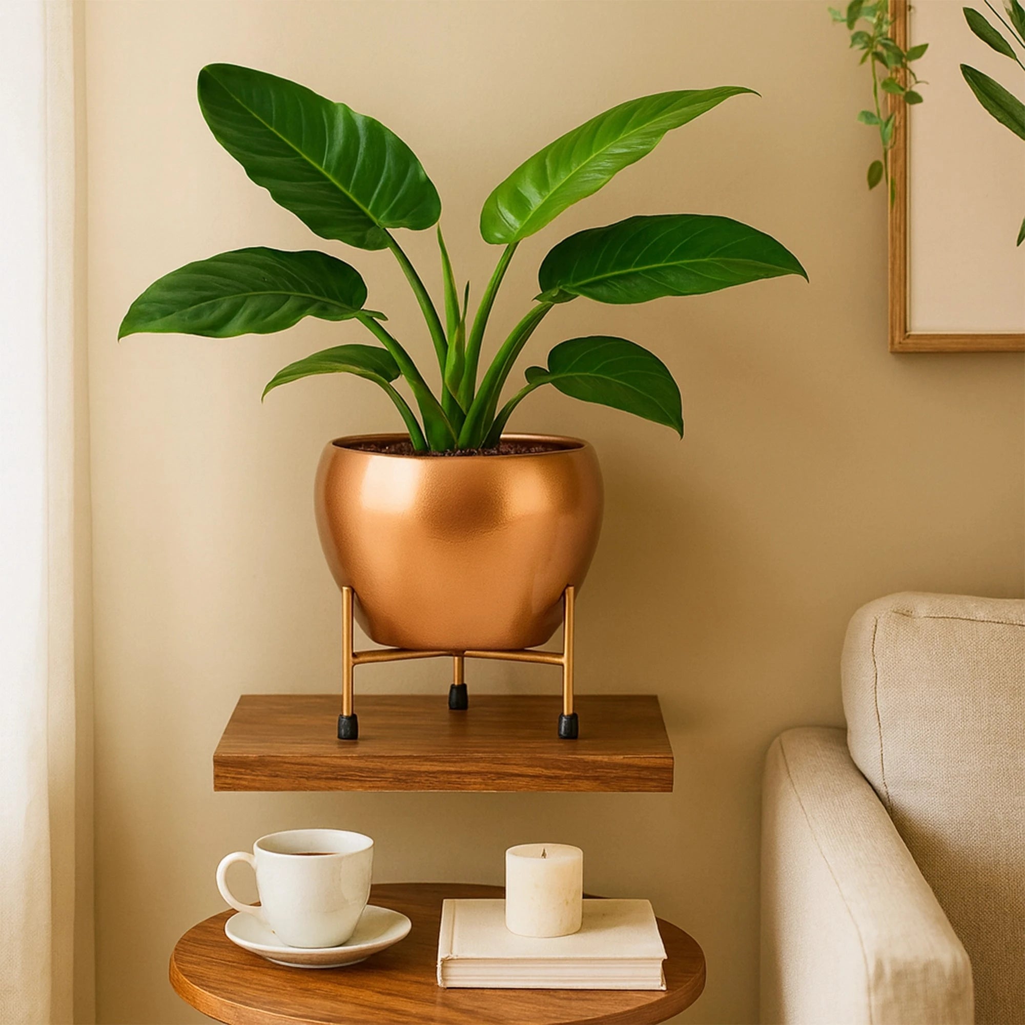 Seraphine Pot with Stand Metal Planter Urban Plant