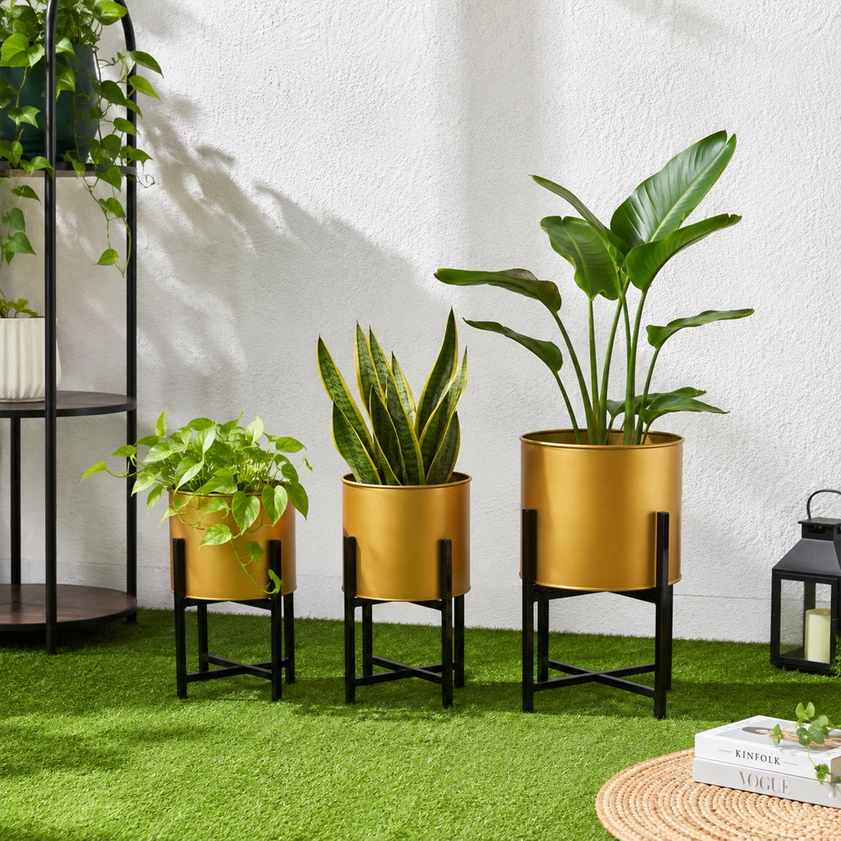 Scandinavian Planters - (Set of 3) Gold Urban Plant
